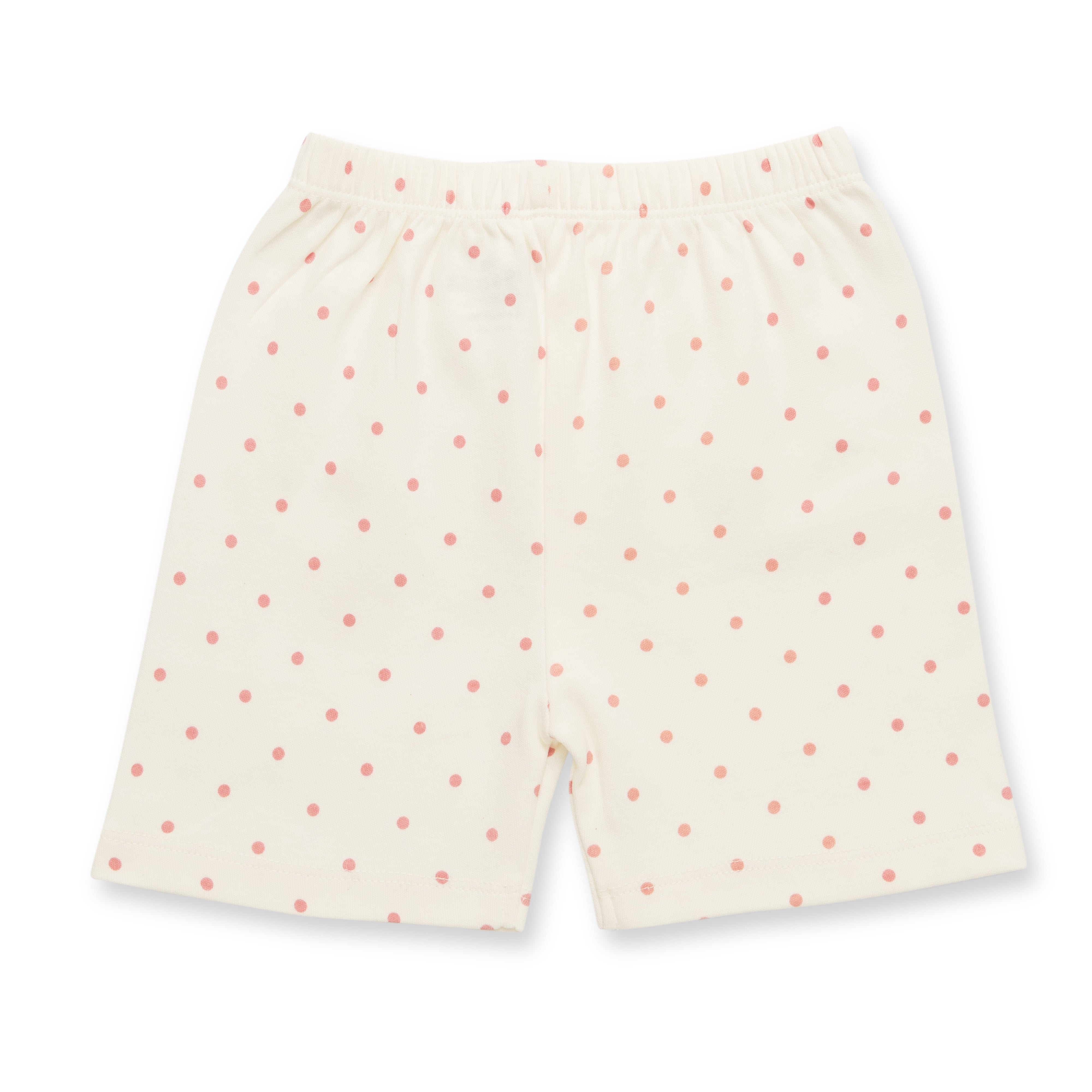 Baby Cotton Short Sleeve Top & Shorts Set – Pink Polka Dot Print"