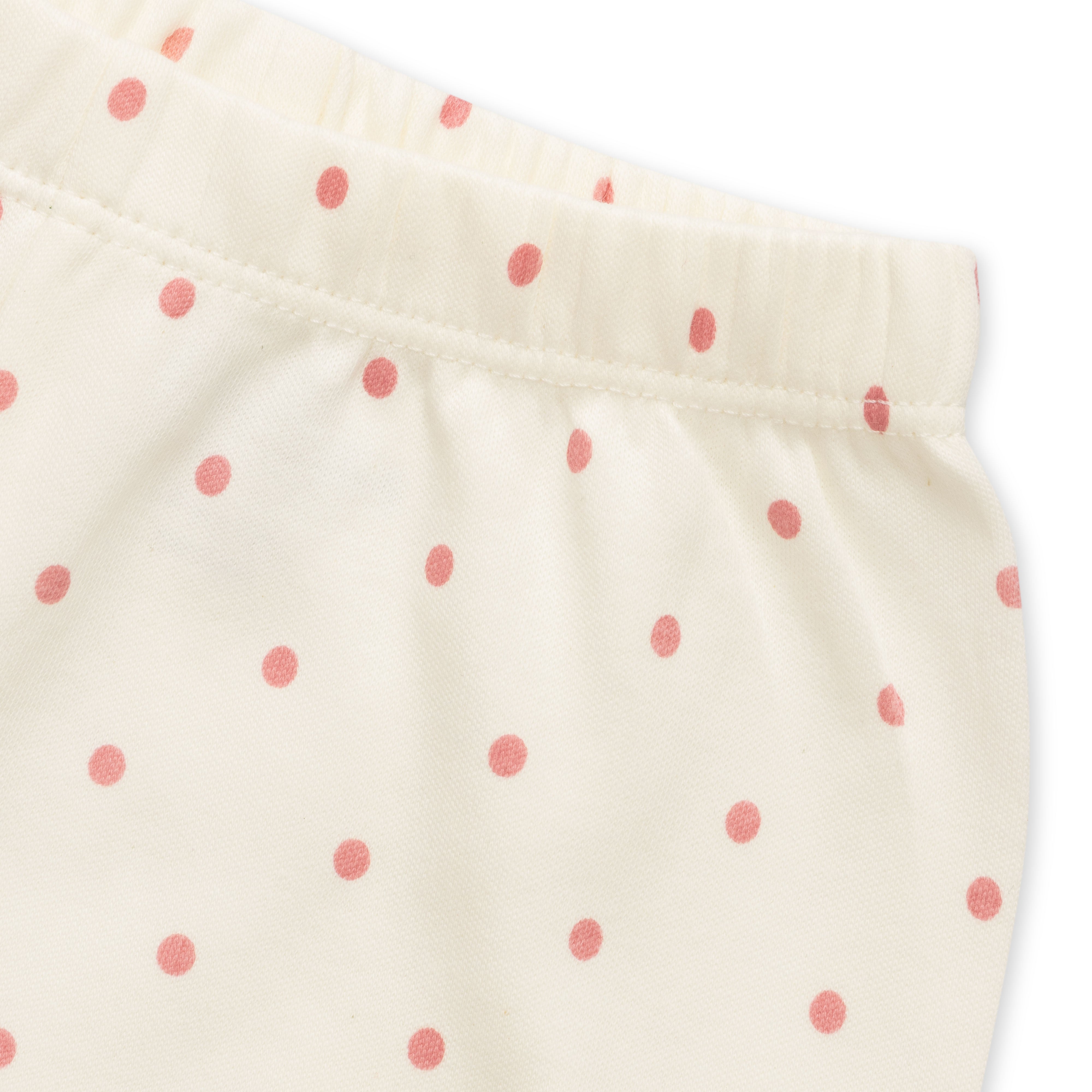 Baby Cotton Short Sleeve Top & Shorts Set – Pink Polka Dot Print"