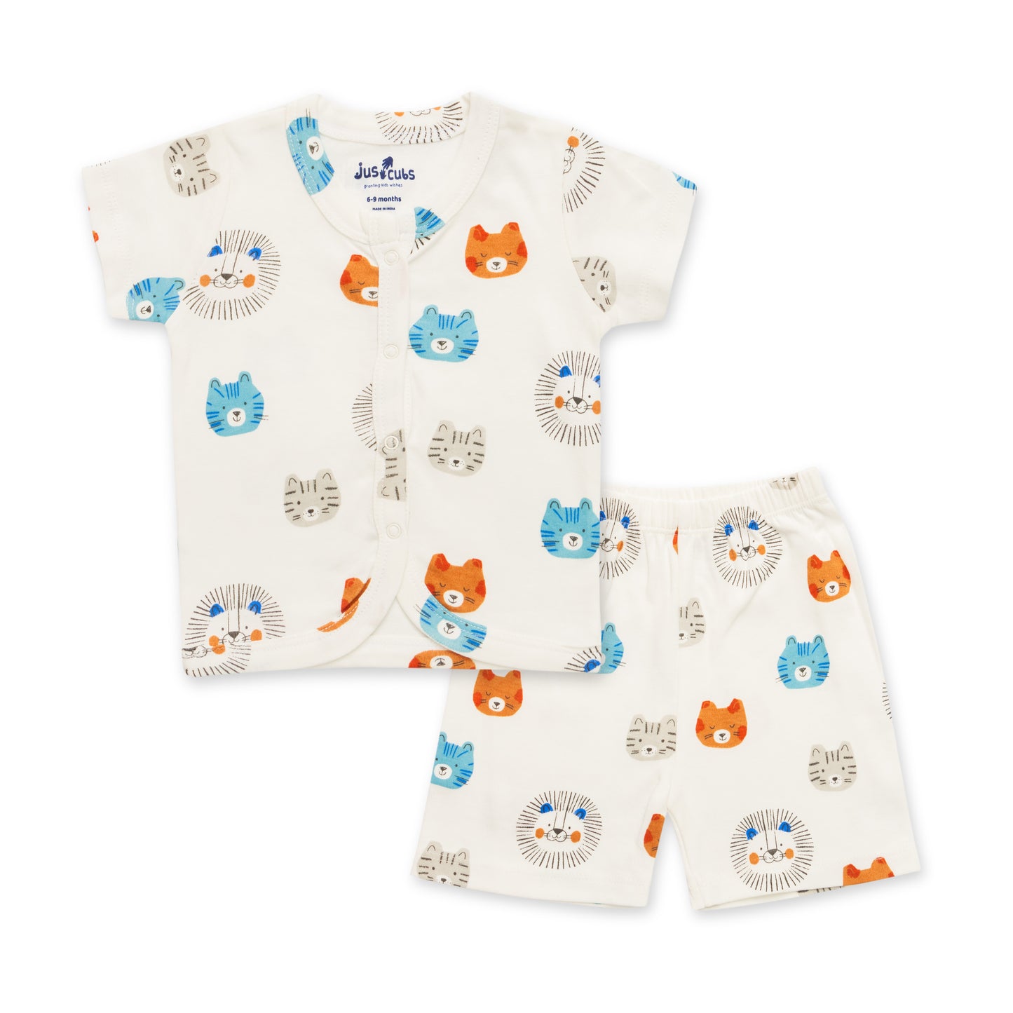Baby Cotton Short Sleeve Top & Shorts Set – Adorable Animal Print