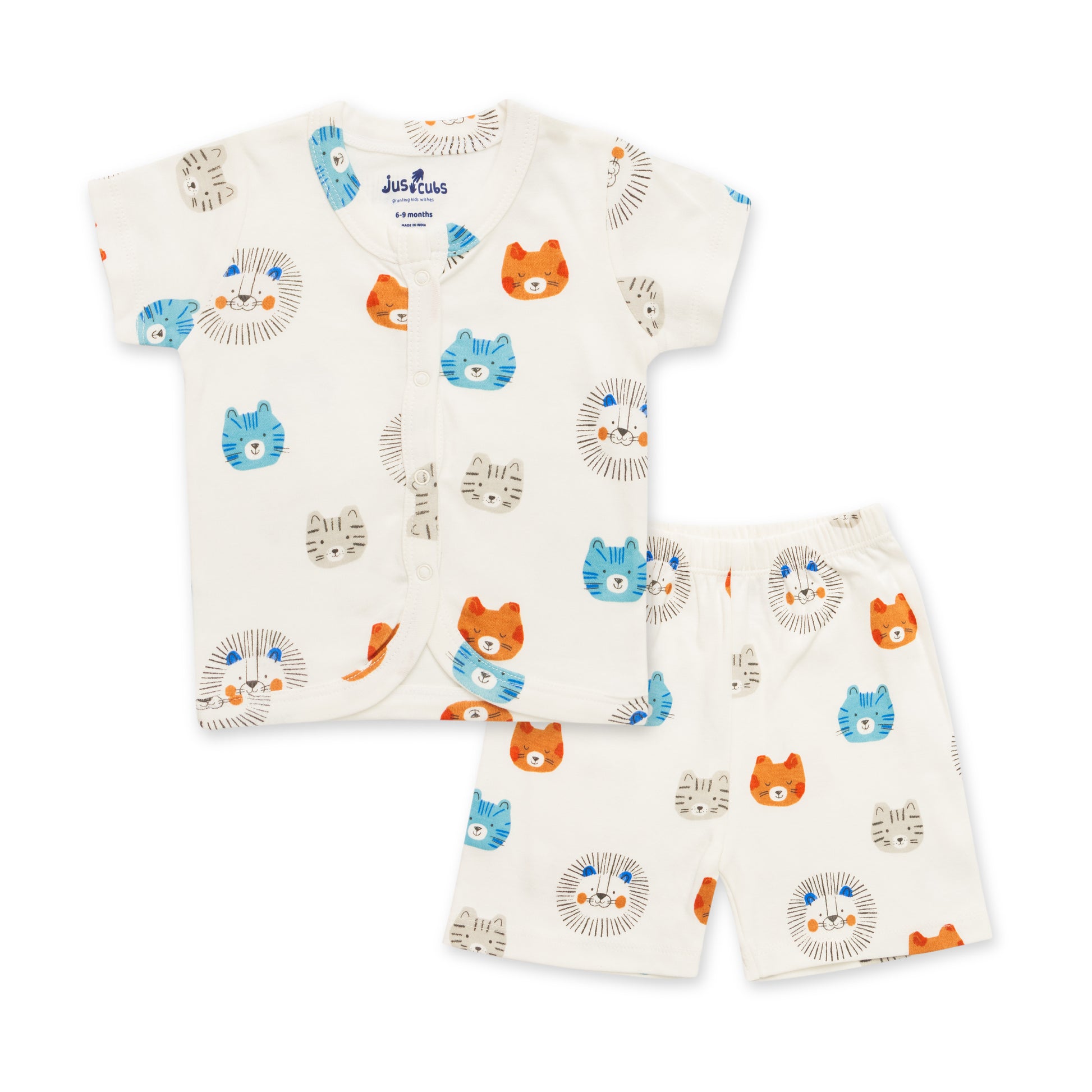 Baby Cotton Short Sleeve Top & Shorts Set – Adorable Animal Print