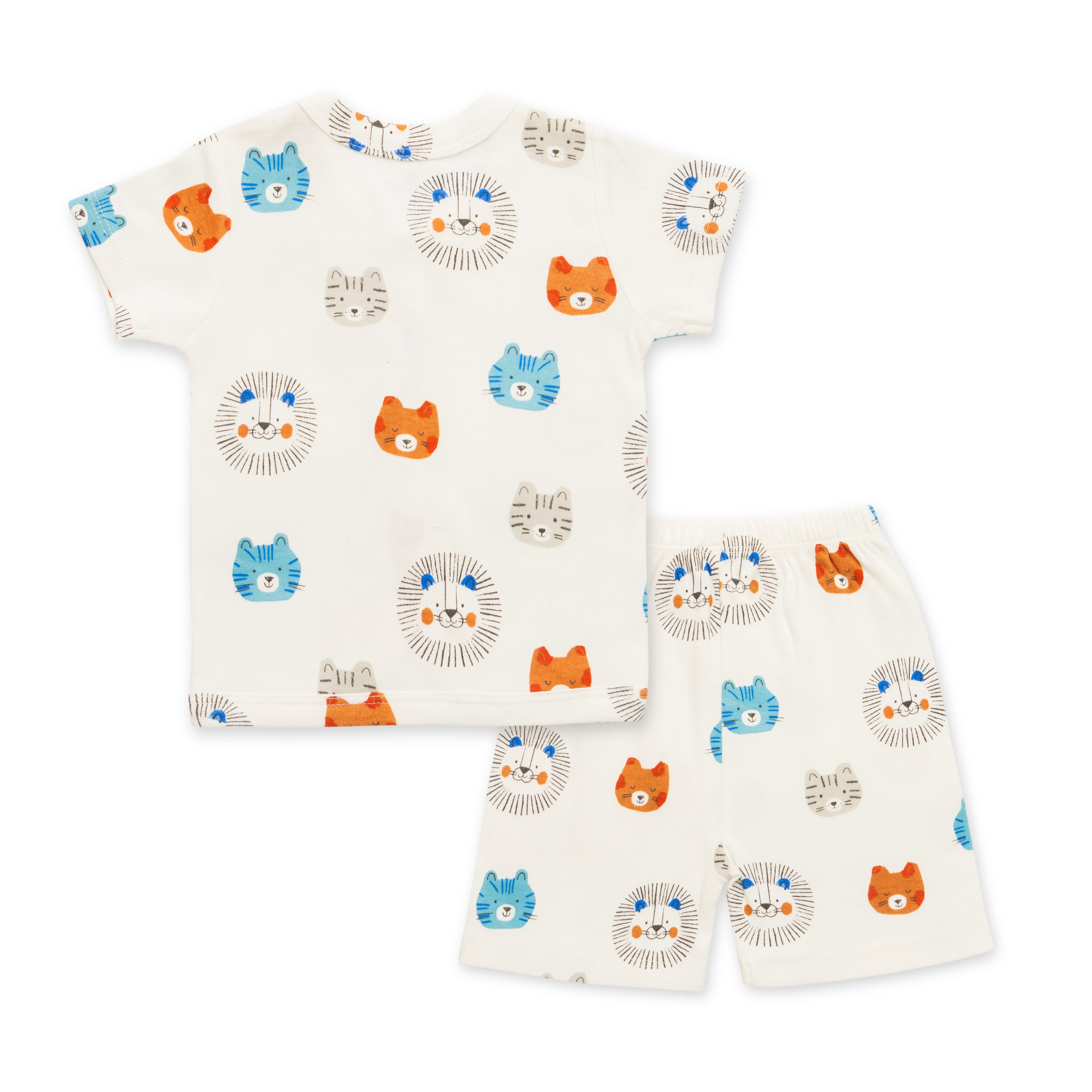 Baby Cotton Short Sleeve Top & Shorts Set – Adorable Animal Print