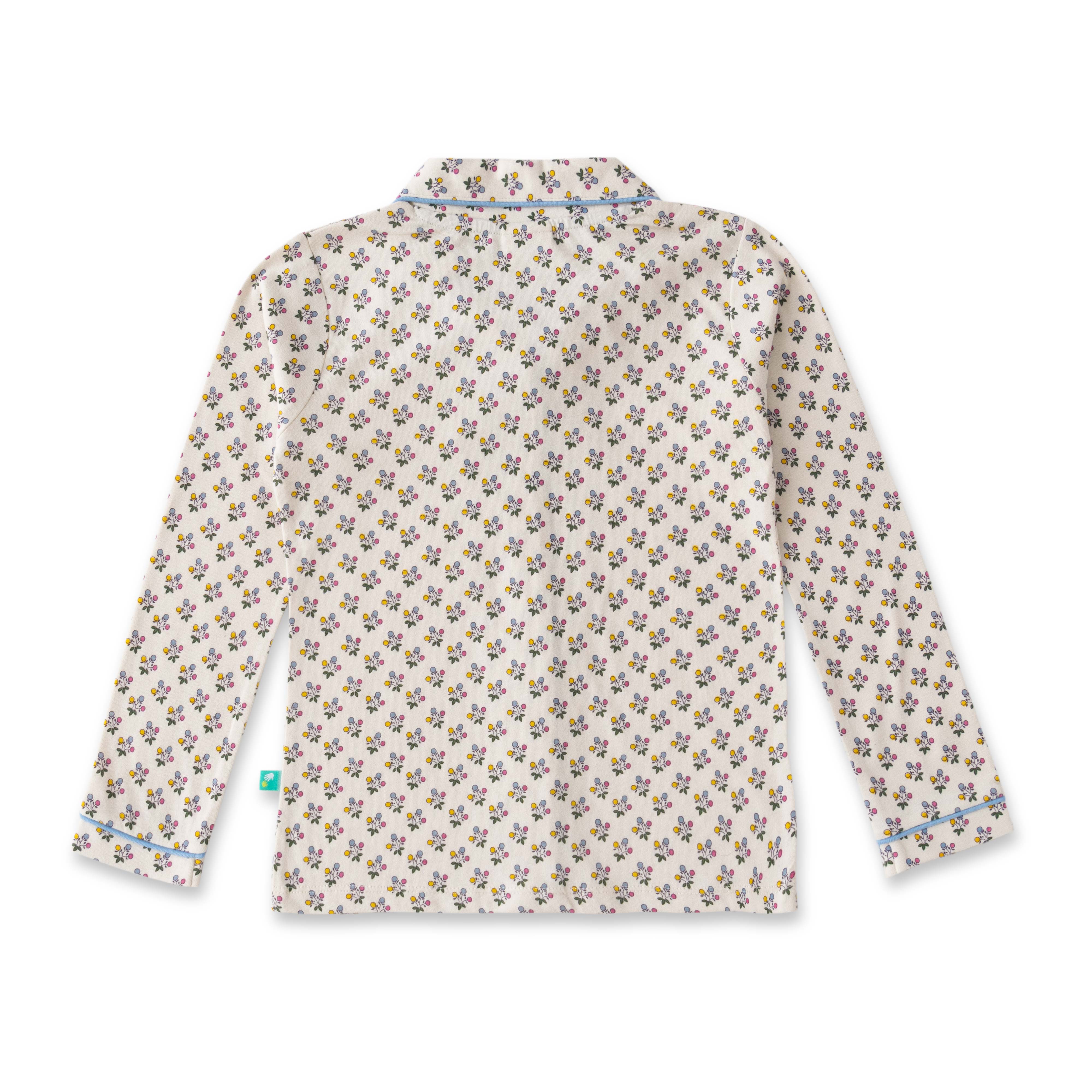 Girls' Floral Cotton Pajama Set – Long Sleeve & Full-Length Pants, Soft & Cozy Sleepwear