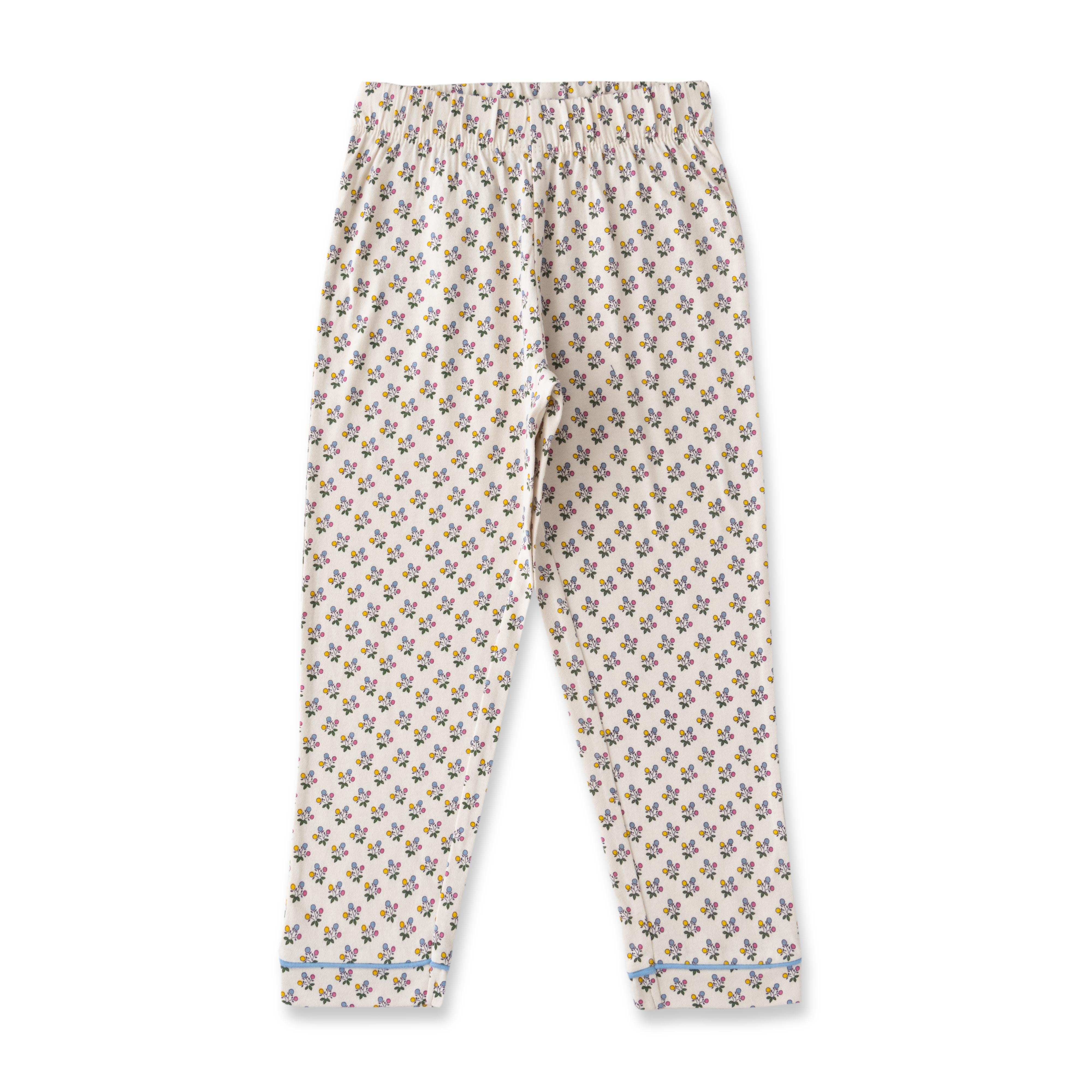 Girls' Floral Cotton Pajama Set – Long Sleeve & Full-Length Pants, Soft & Cozy Sleepwear
