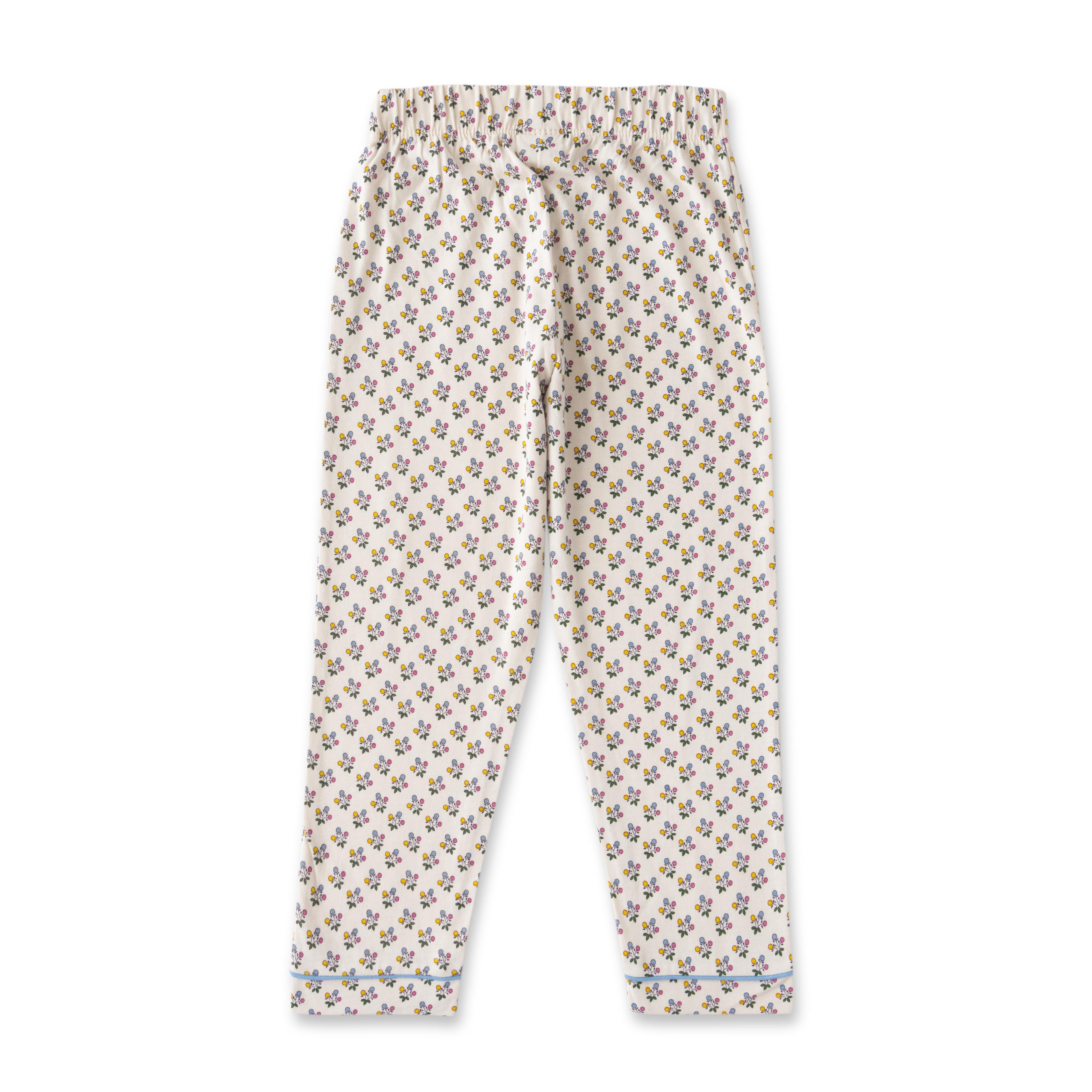 Girls' Floral Cotton Pajama Set – Long Sleeve & Full-Length Pants, Soft & Cozy Sleepwear