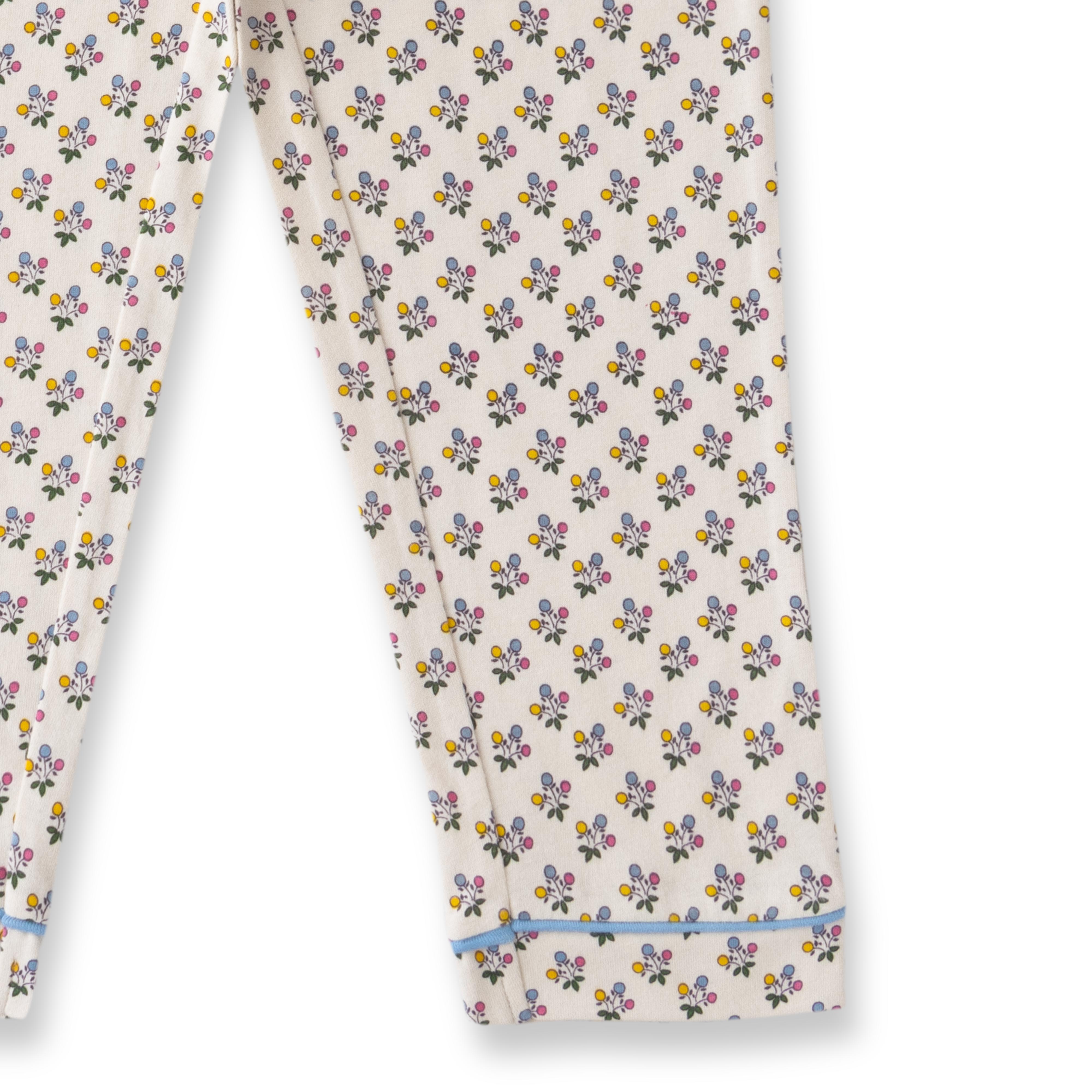 Girls' Floral Cotton Pajama Set – Long Sleeve & Full-Length Pants, Soft & Cozy Sleepwear