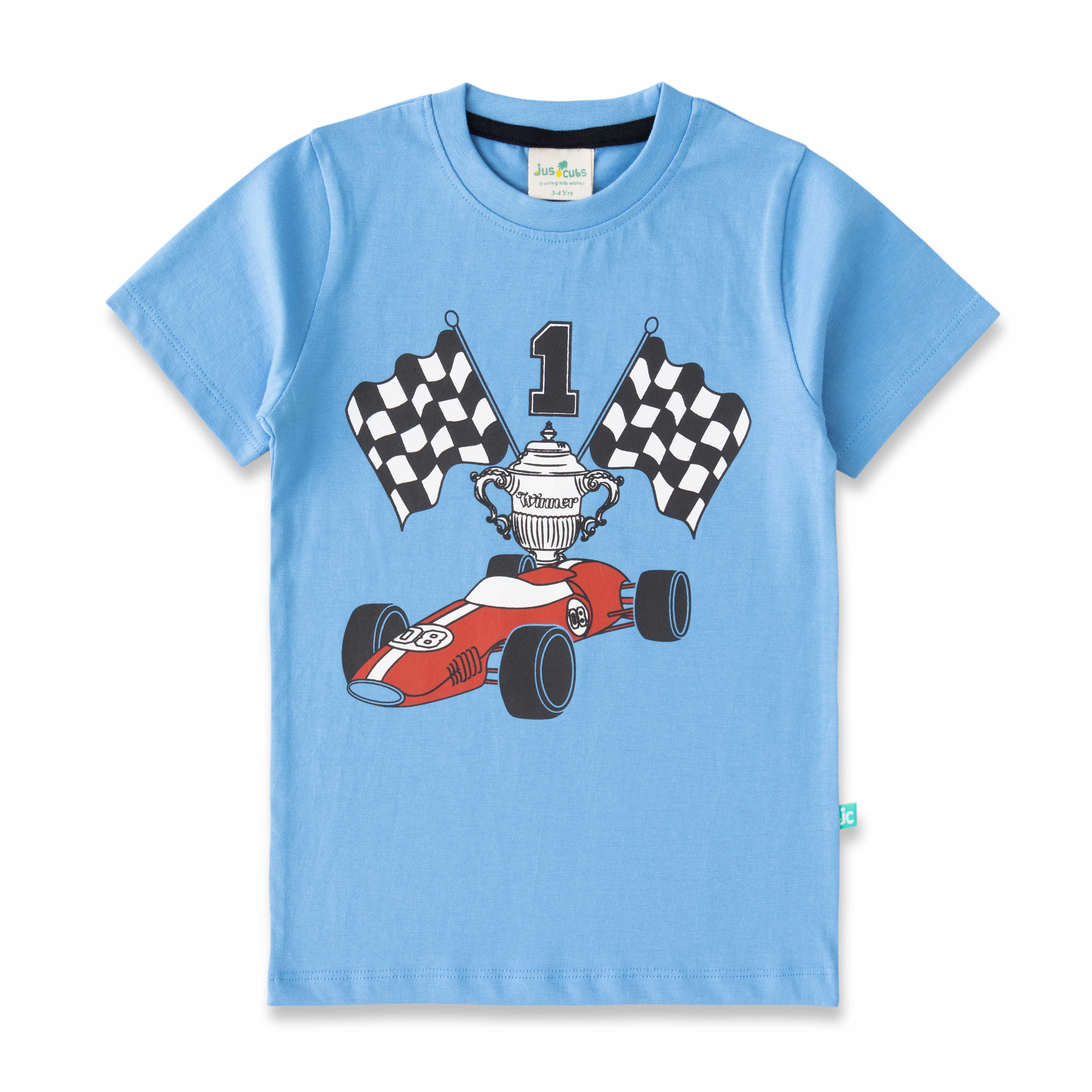 Boys' Racing Champion T-Shirt Formula Car Checkered Flags