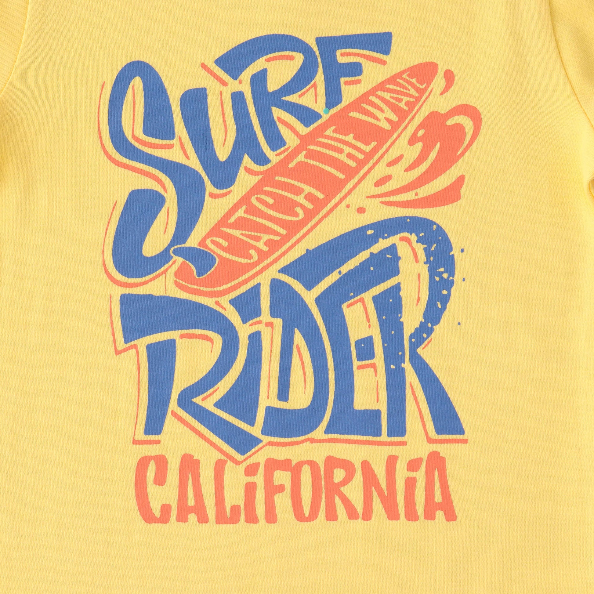 Boys' Surf Rider Graphic T-Shirt - Catch the Wave California Print - Yellow