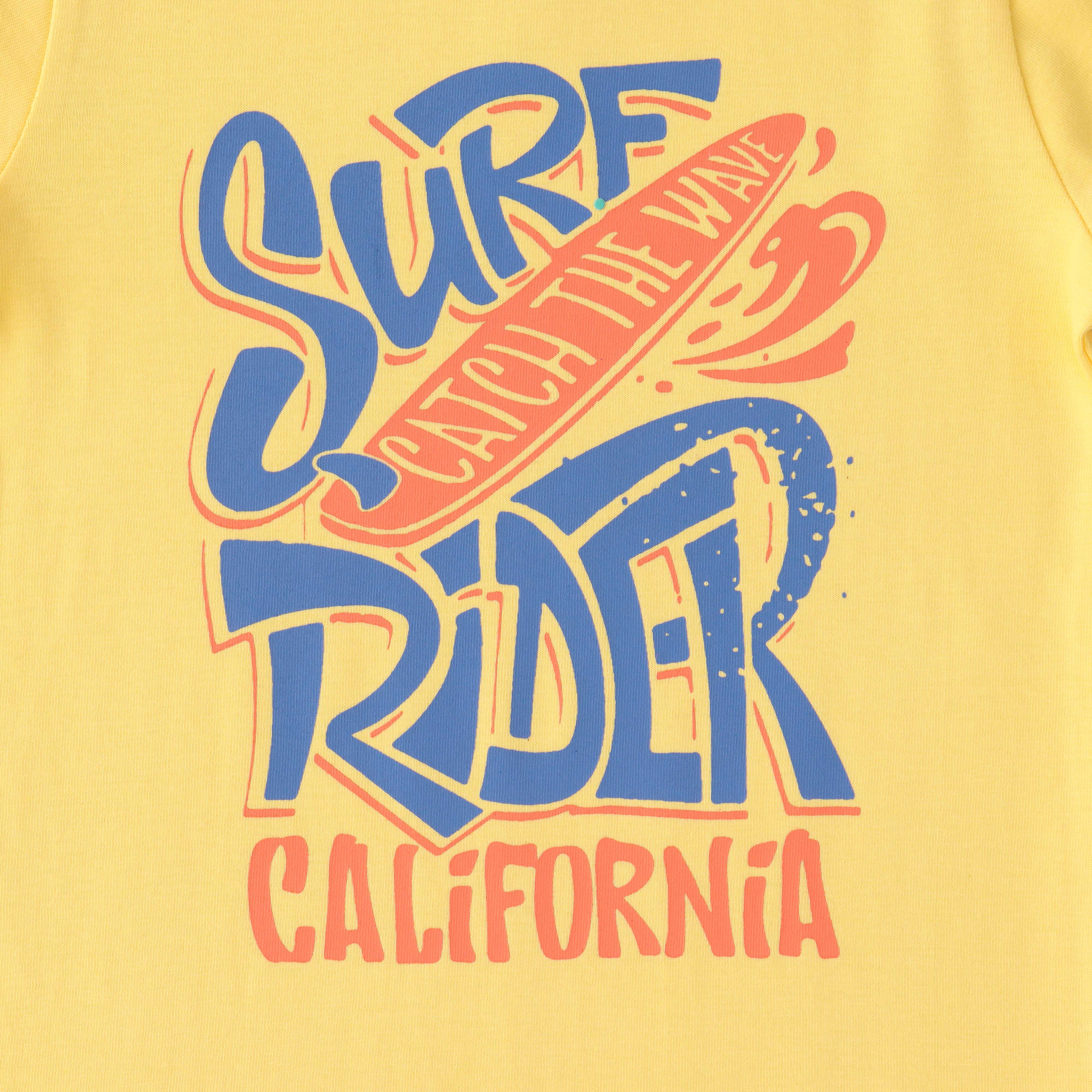 Boys' Surf Rider Graphic T-Shirt - Catch the Wave California Print - Yellow