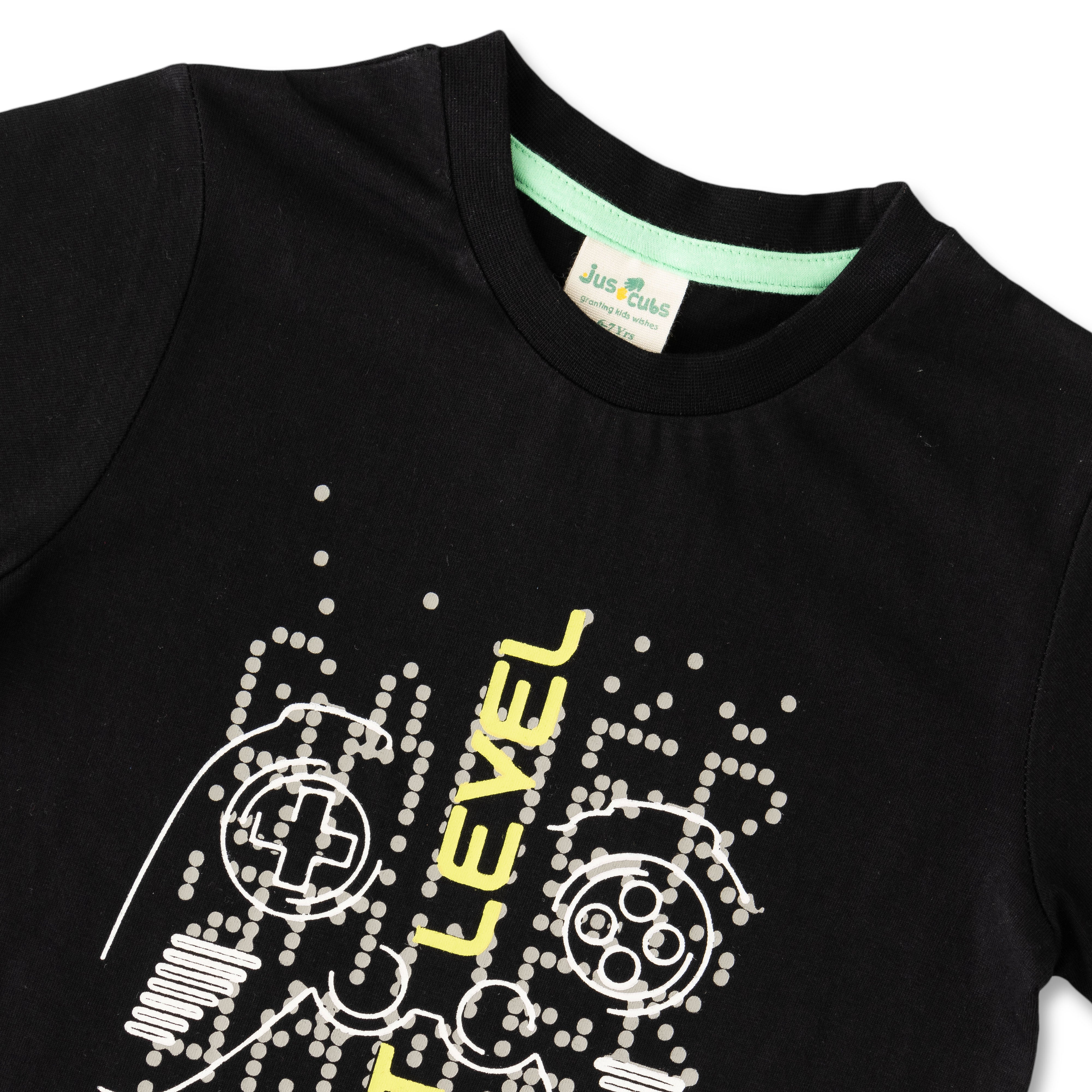 "Boys Black Gamer Graphic T-Shirt - 'Next Level' Console Design"