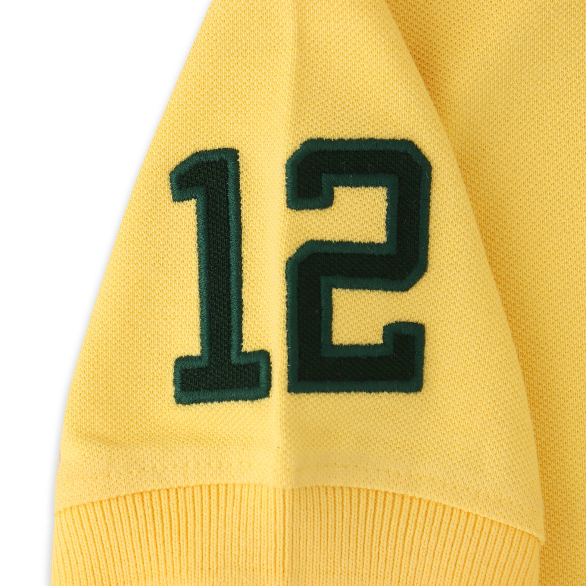 Boys' Yellow Polo T-Shirt with Embroidered Logo & Sleeve Number Detail