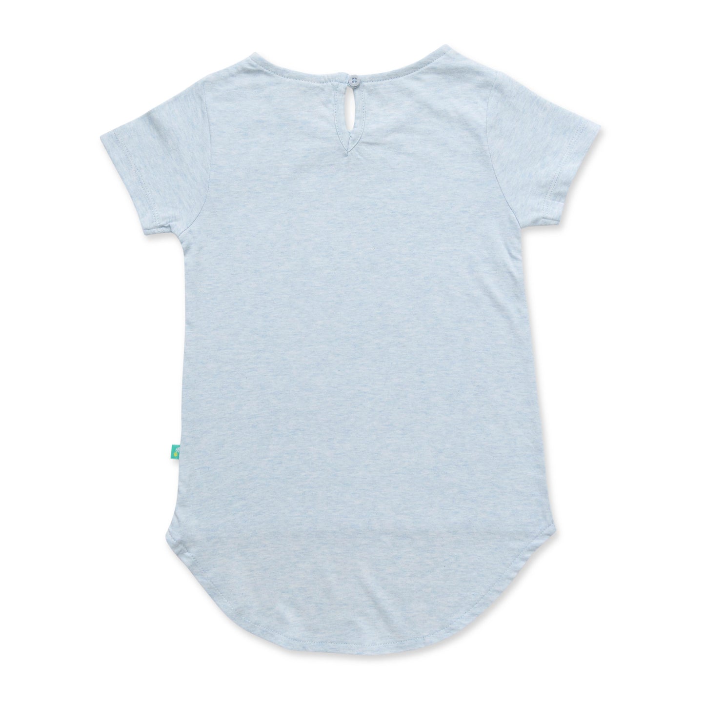 "Girls Light Blue Unicorn T-Shirt - 'Believe in Unicorns' Glitter Graphic"