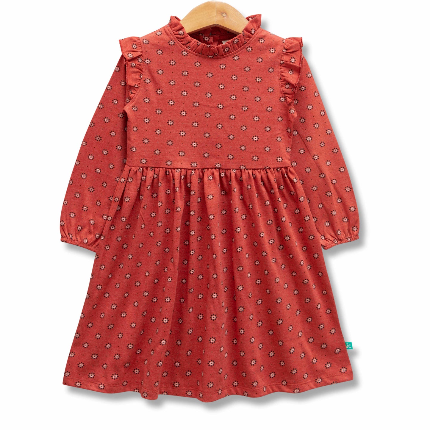 Baby Girls All Over Printed Knee Length Fit & Flare Dress - Juscubs