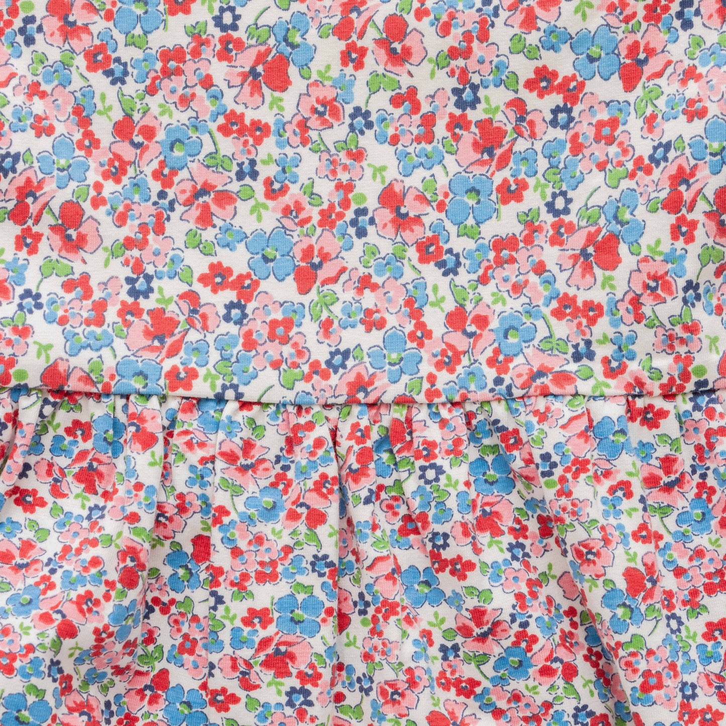 Girls Floral Printed Gathered Or Pleated Cotton A Line Dress