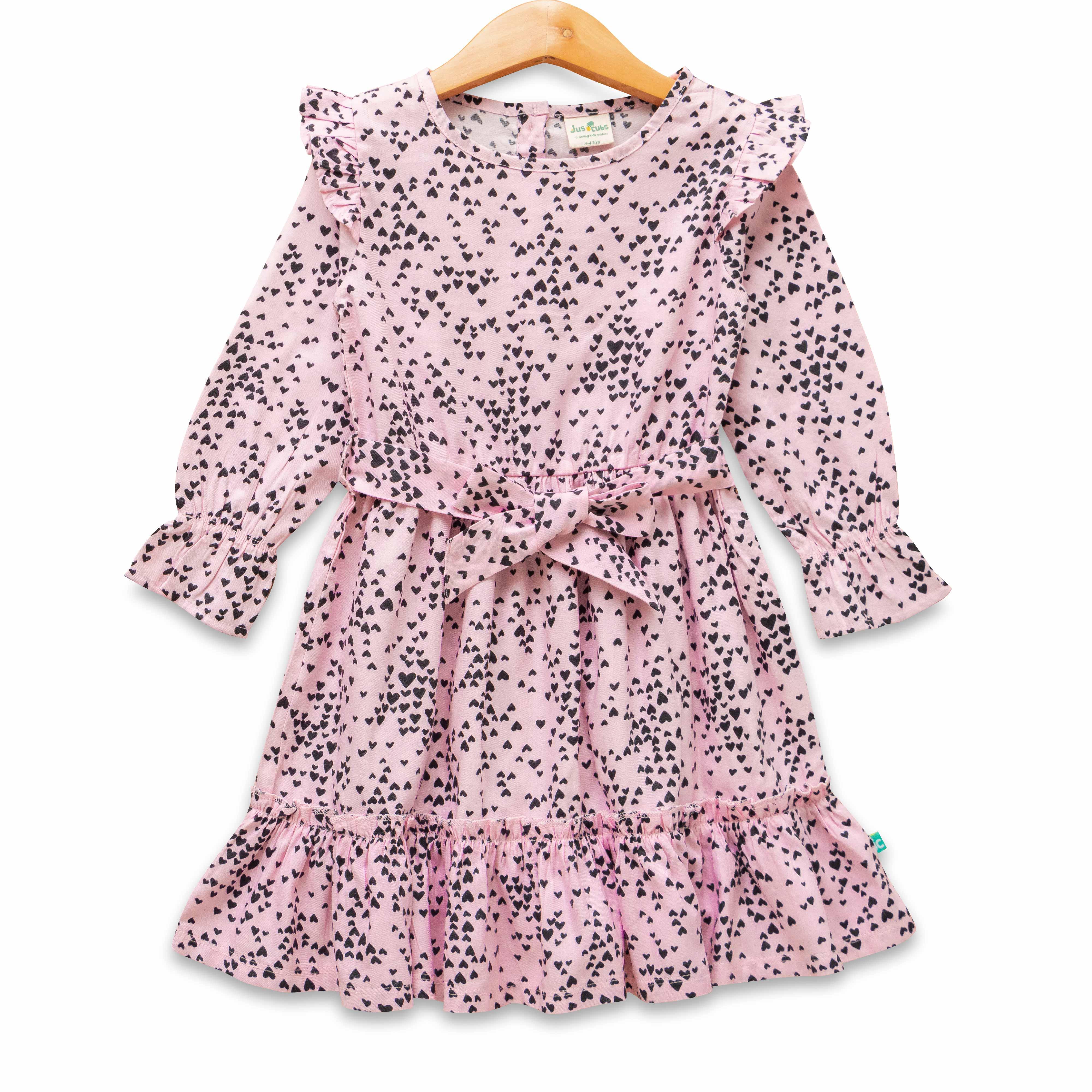 Young Girls All Over Printed Dress - Juscubs