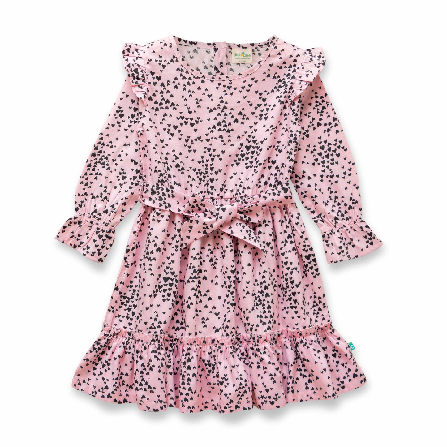 Baby Girls All Over Printed Fit & Flare Dress - Juscubs
