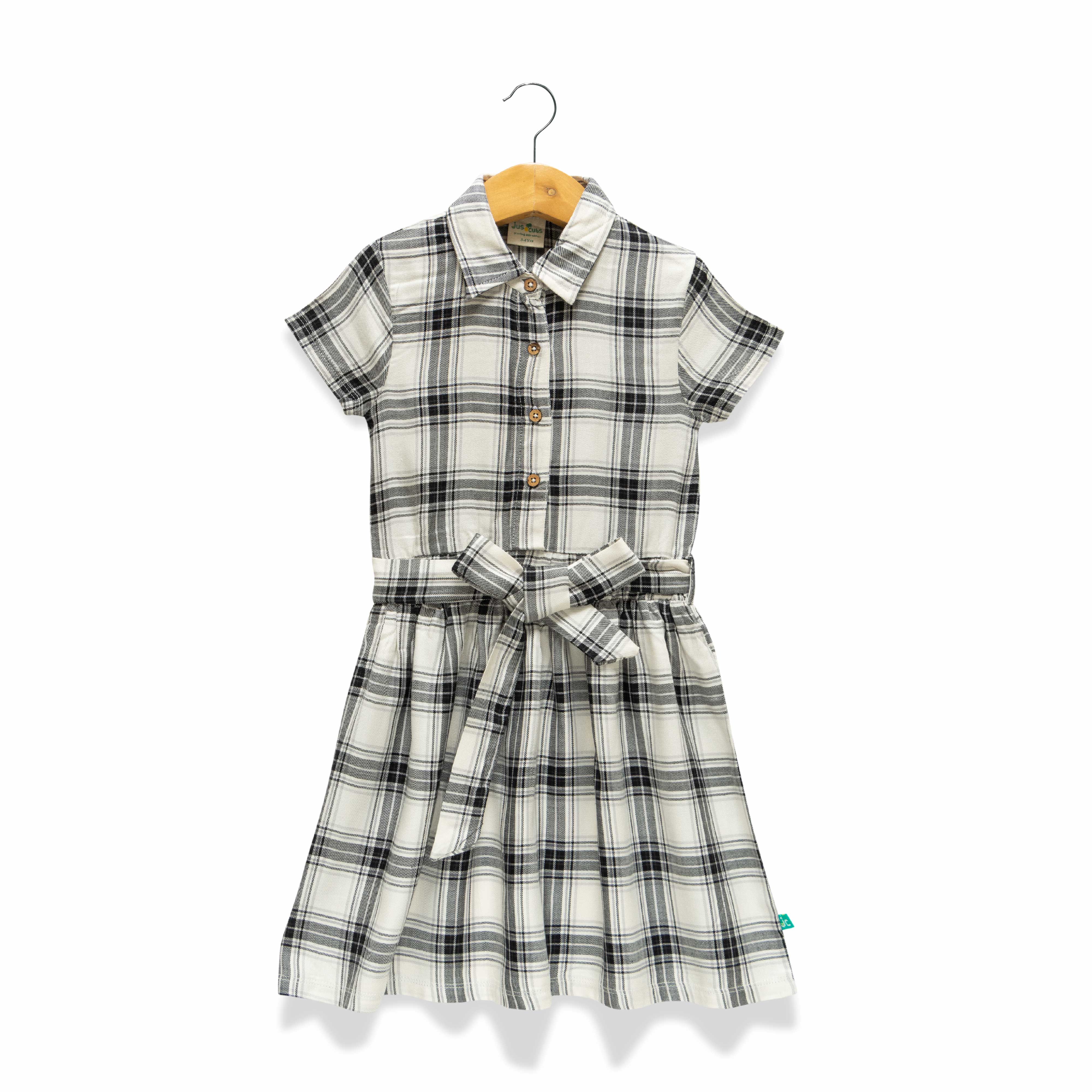 Baby Girl Polo Checked with Knot Adjustment Dress