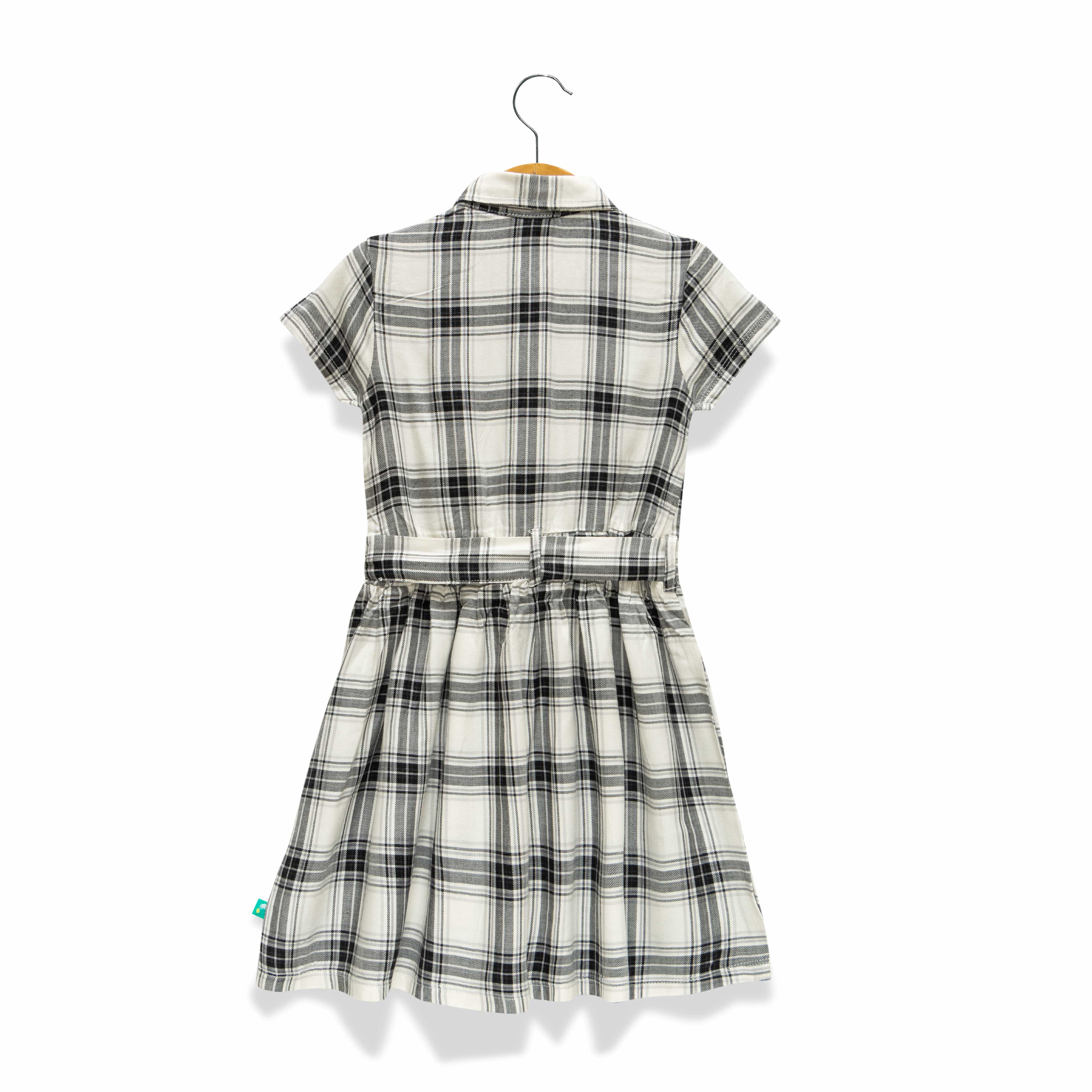 Baby Girl Polo Checked with Knot Adjustment Dress