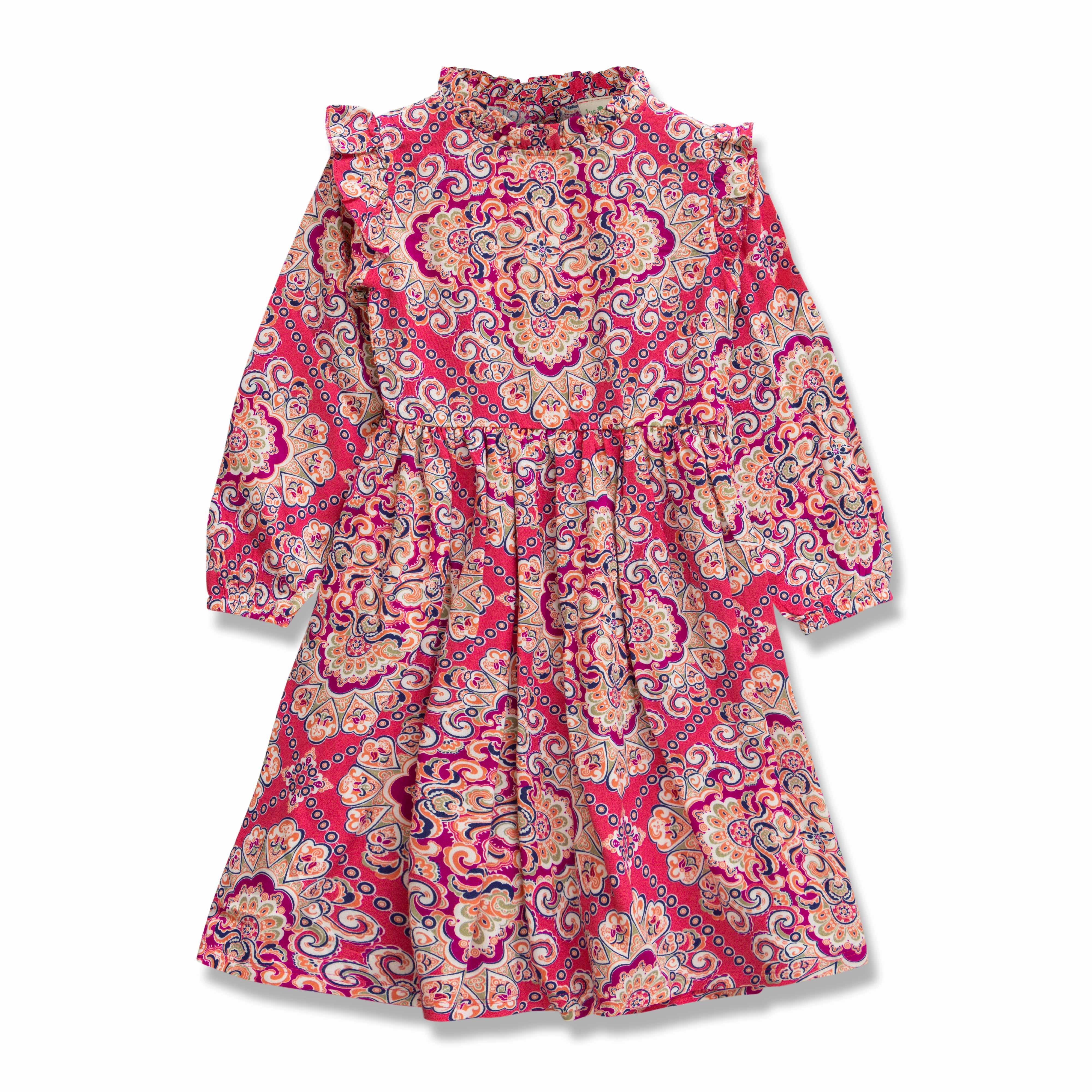 Baby Girls All Over Printed Fit & Flare Dress