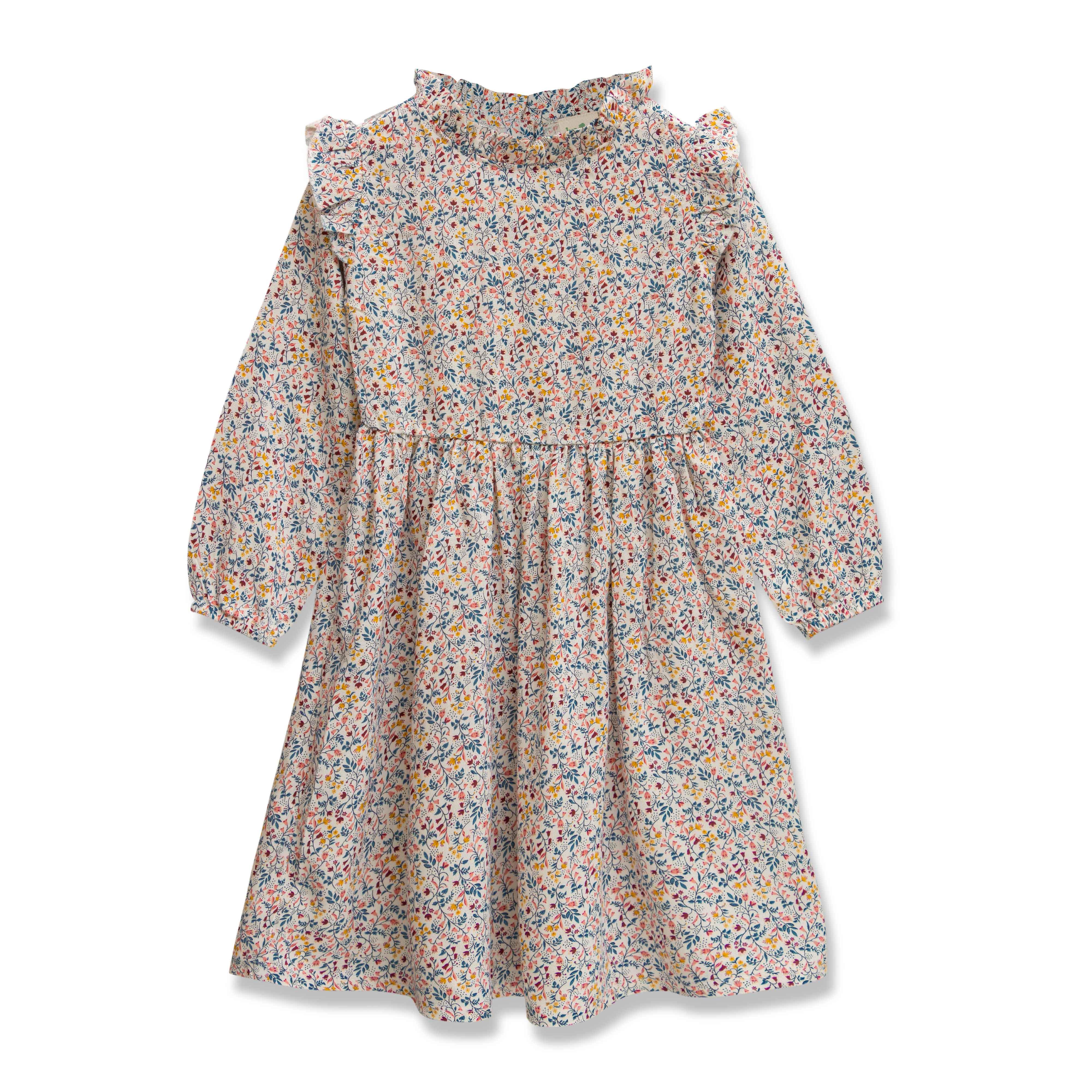 Young Girls All Over Printed Fit & Flare Dress