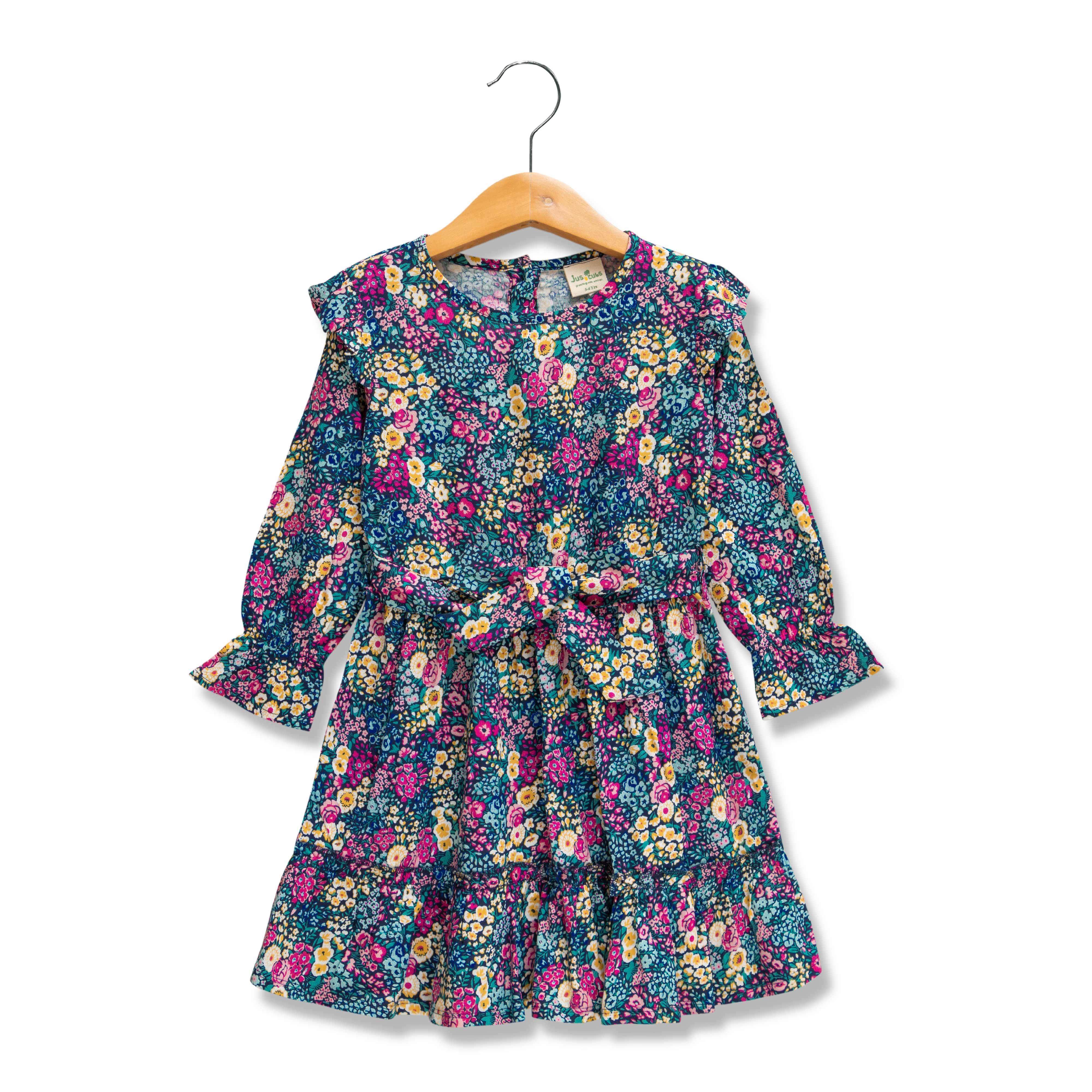 Girls All Over Printed Fit & Flare Dress - Juscubs