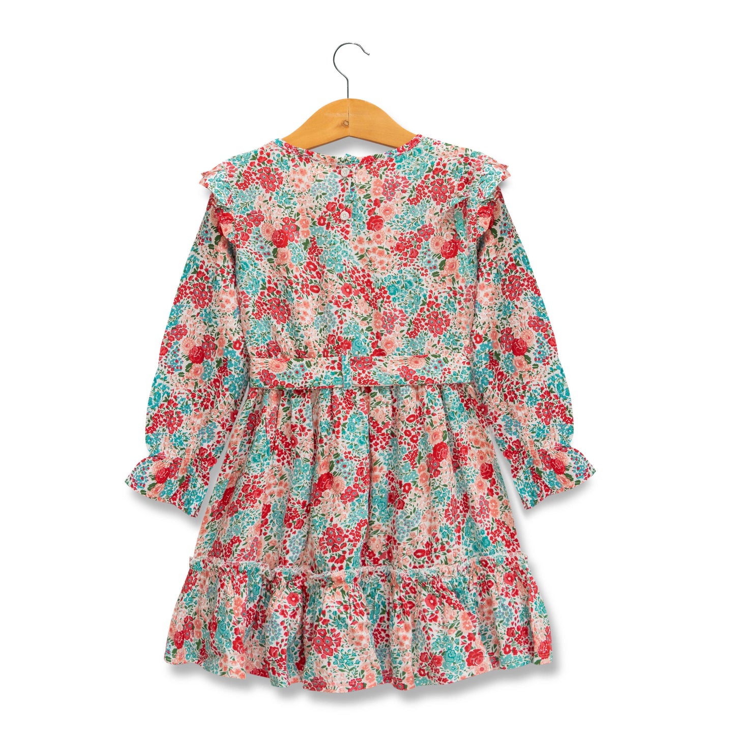 Baby Girls All Over Printed Fit & Flare Dress - Juscubs