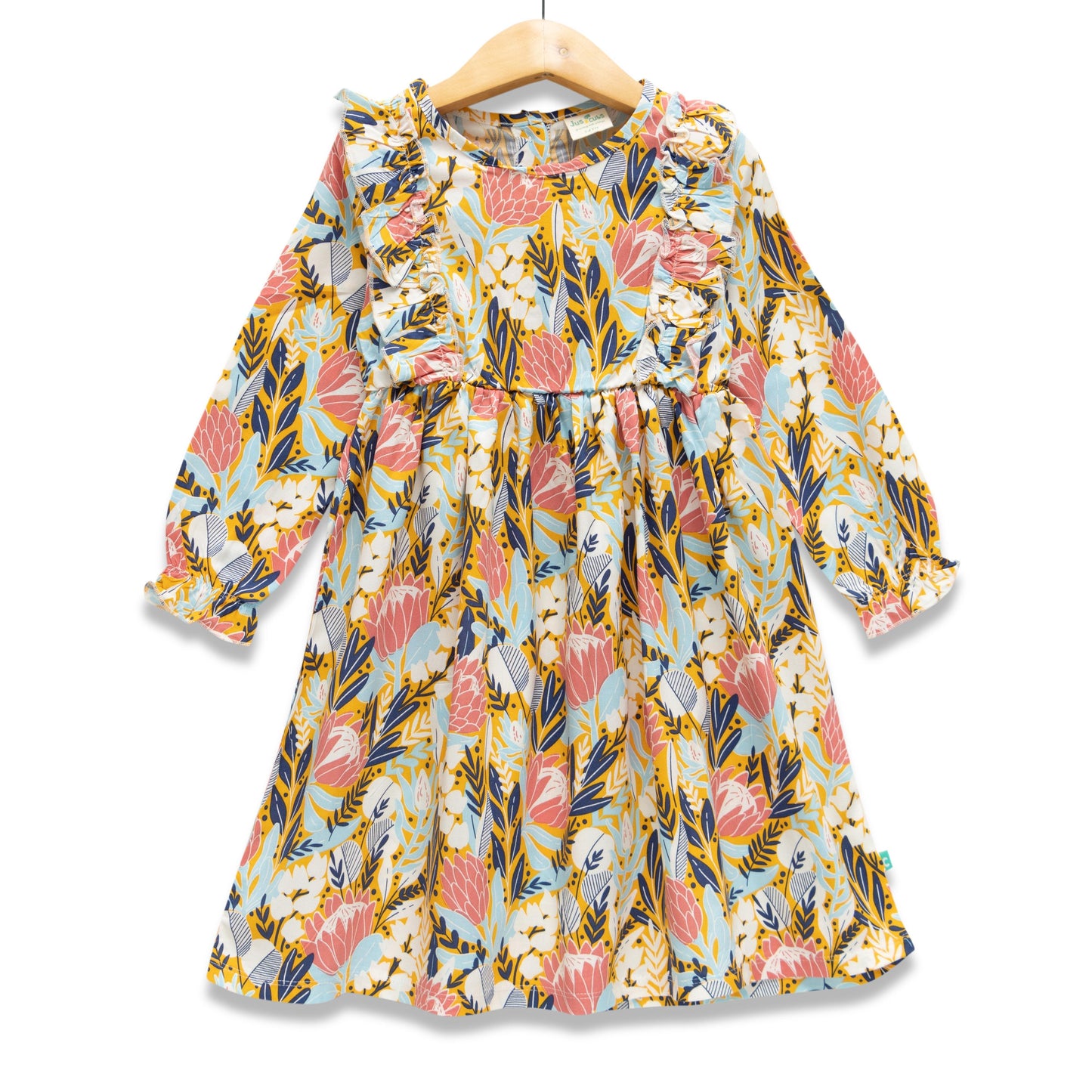 Baby Girls All Over Printed Fit & Flare Dress - Juscubs
