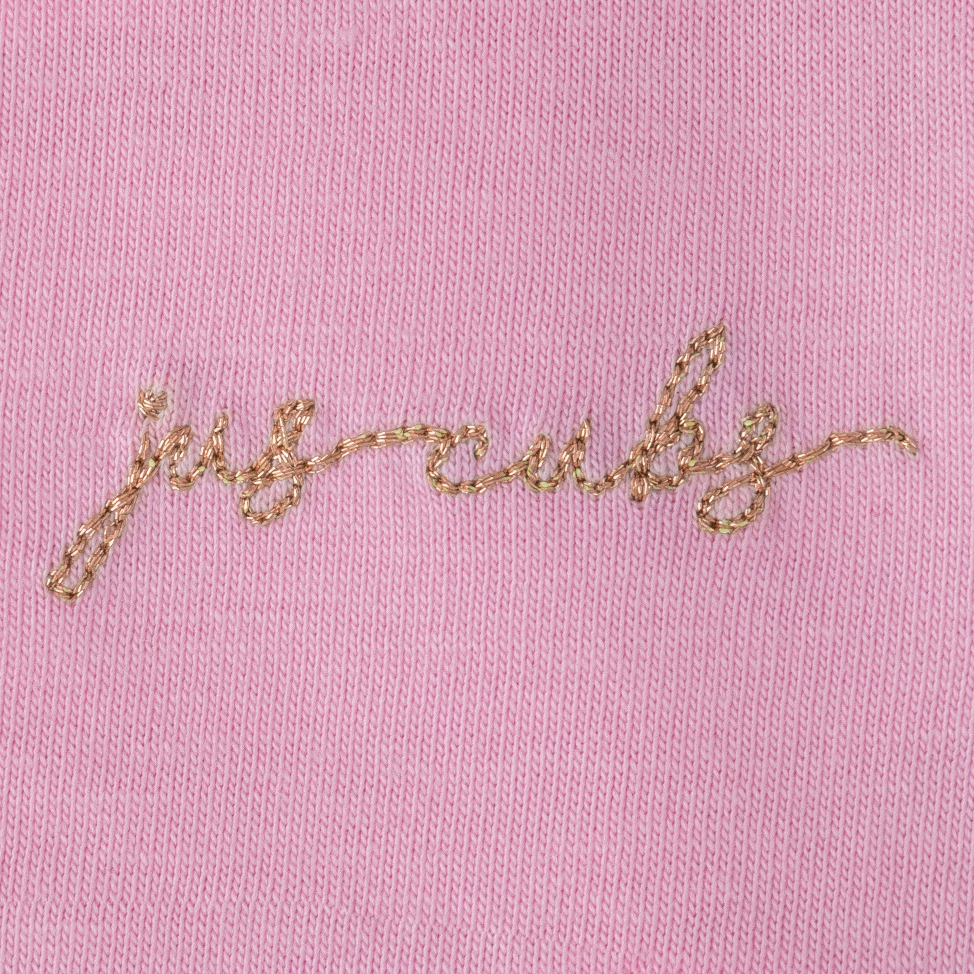 "Girls' Pink Solid Polo T-Shirt with Ruffled Button Placket , White Collar & Embroidered Logo"