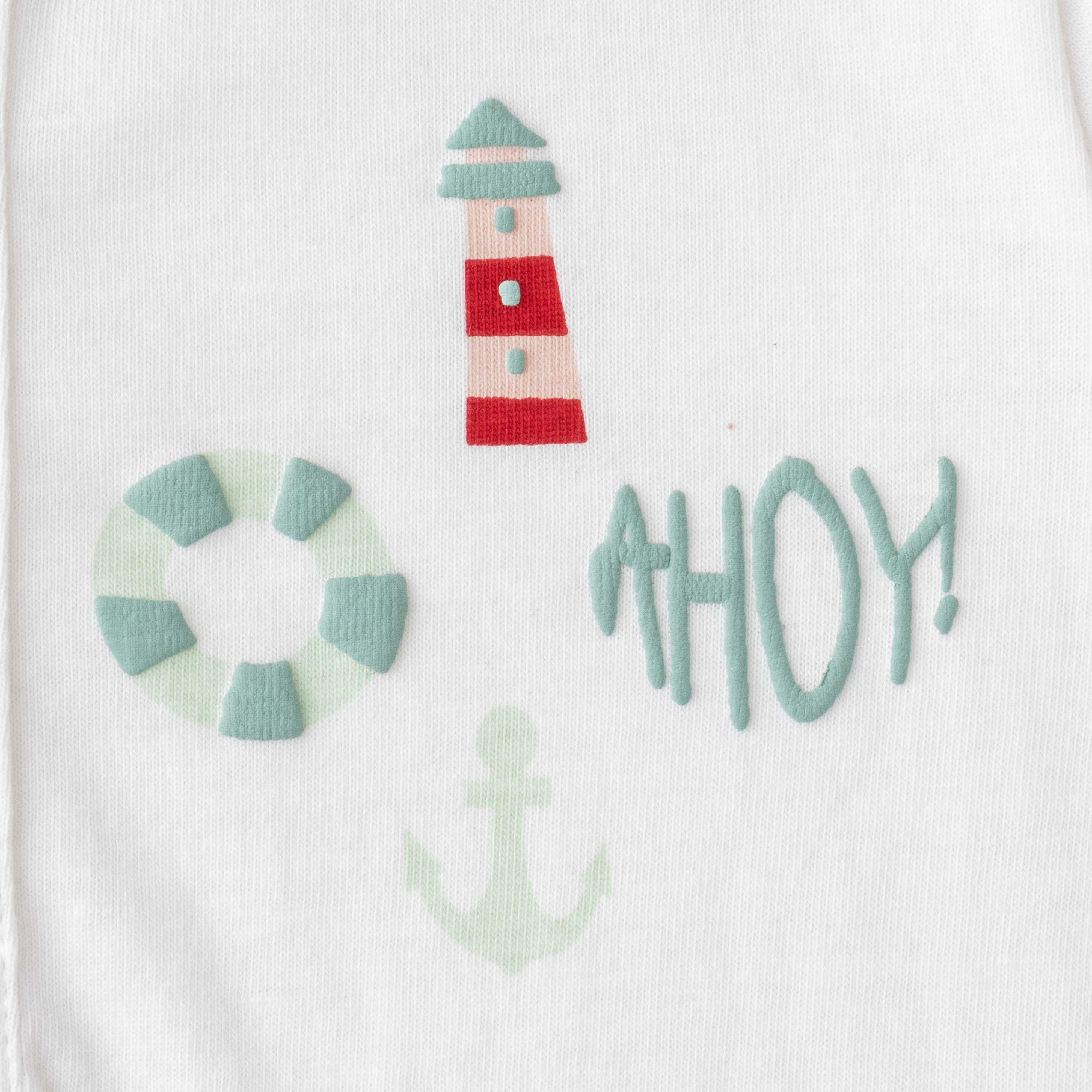 Boys' Nautical Color Block Polo Shirt – Ahoy Print, Short Sleeve