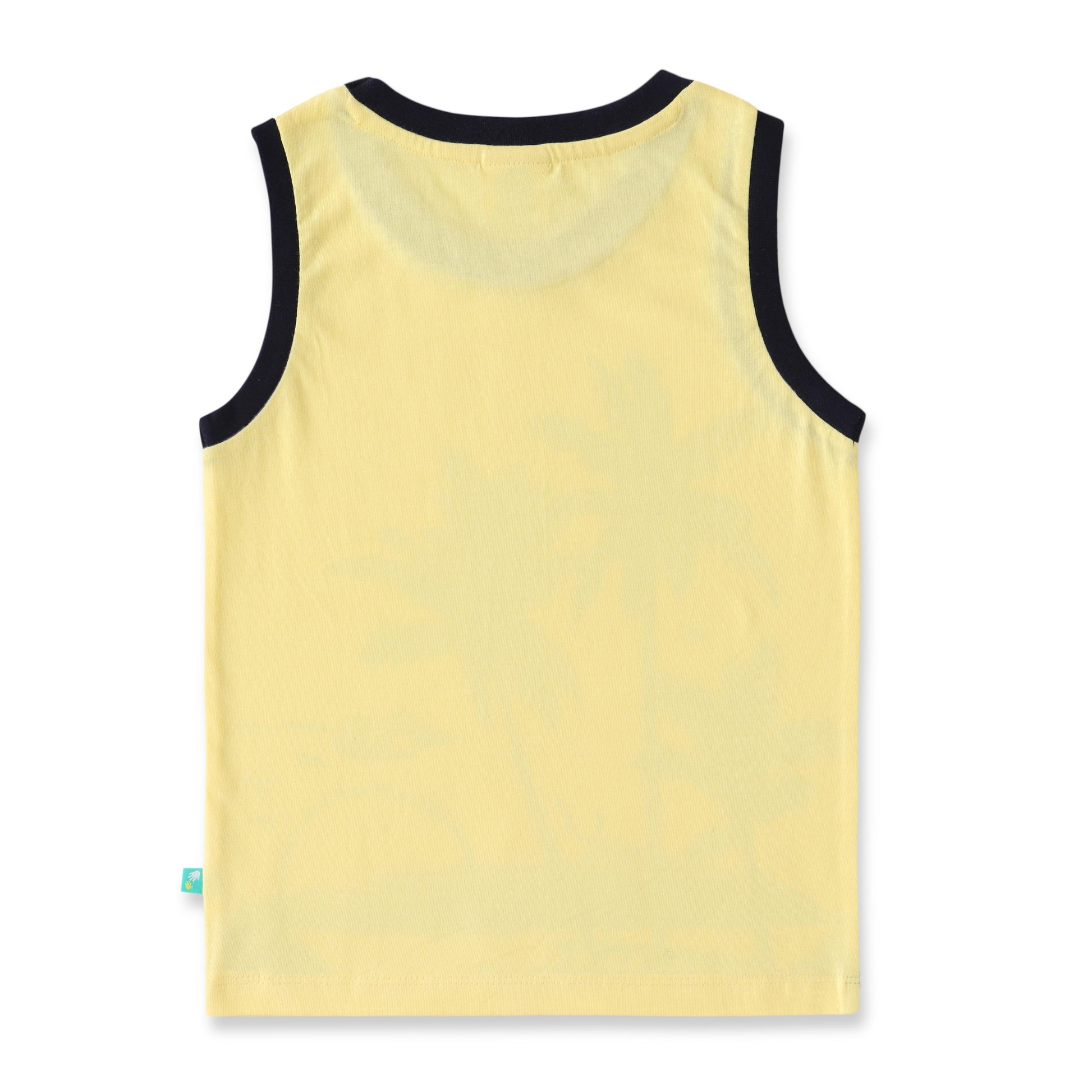Tropical Sunset Print Sleeveless T-shirt for Kids – Soft Cotton Casual Wear