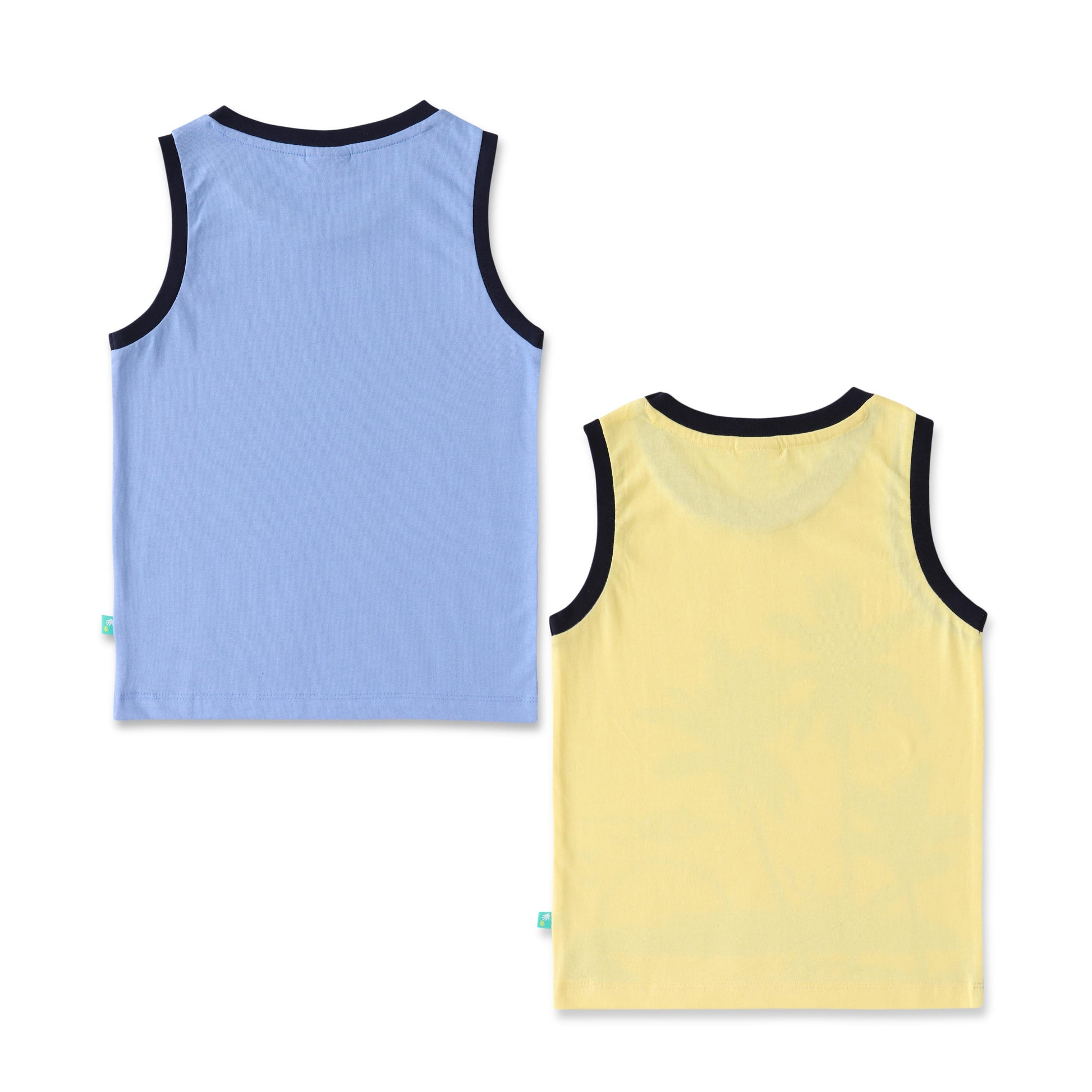 Boys' Sleeveless T-shirt Set – Tropical Palm Tree Print (Pack of 2)
