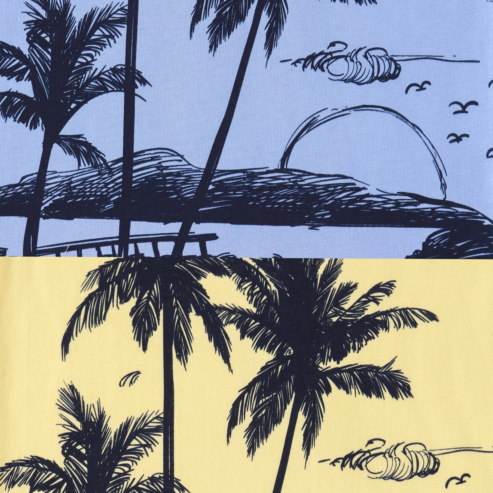 Boys' Sleeveless T-shirt Set – Tropical Palm Tree Print (Pack of 2)