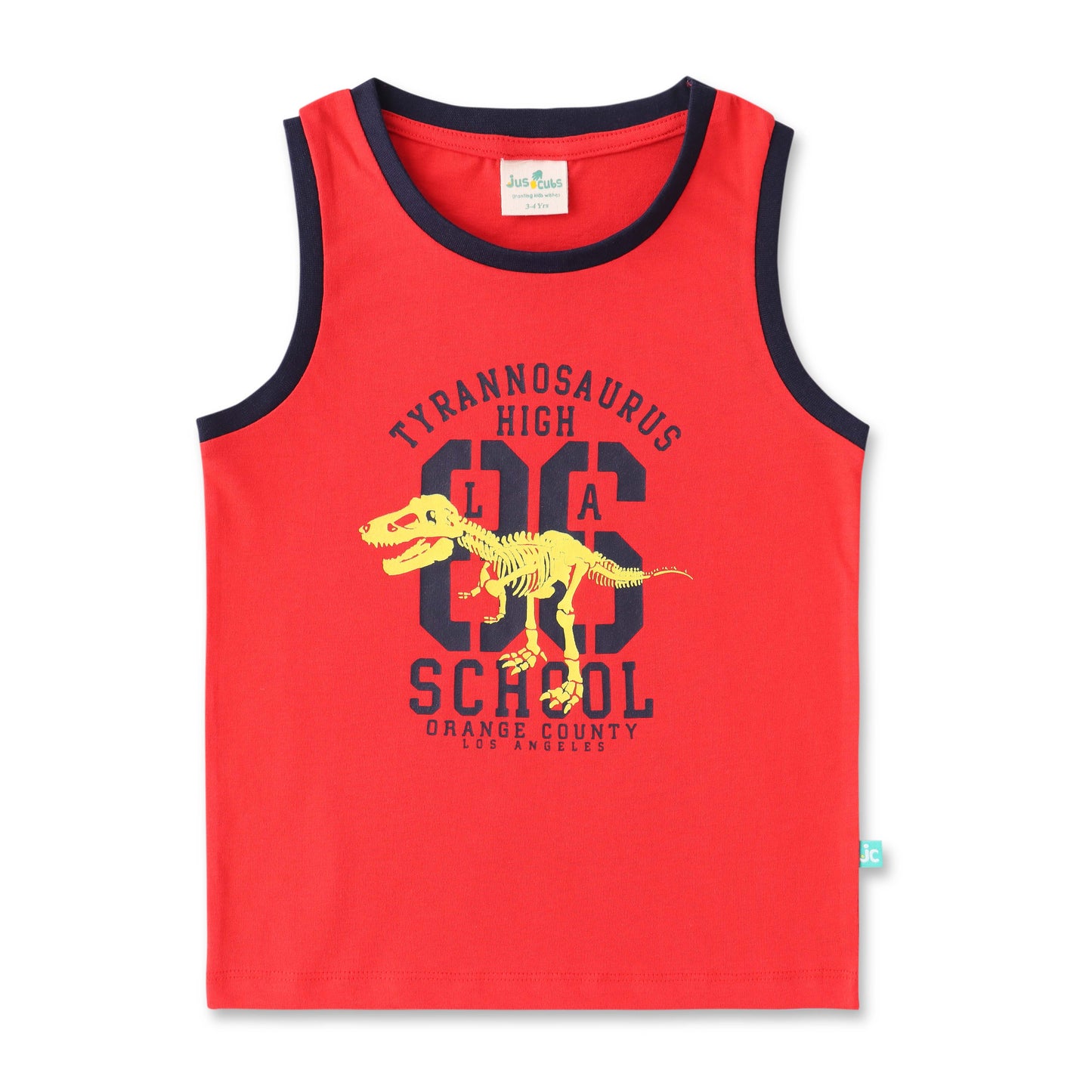 Dinosaur Graphic Sleeveless T-shirt for Kids – Soft Cotton Casual Wear