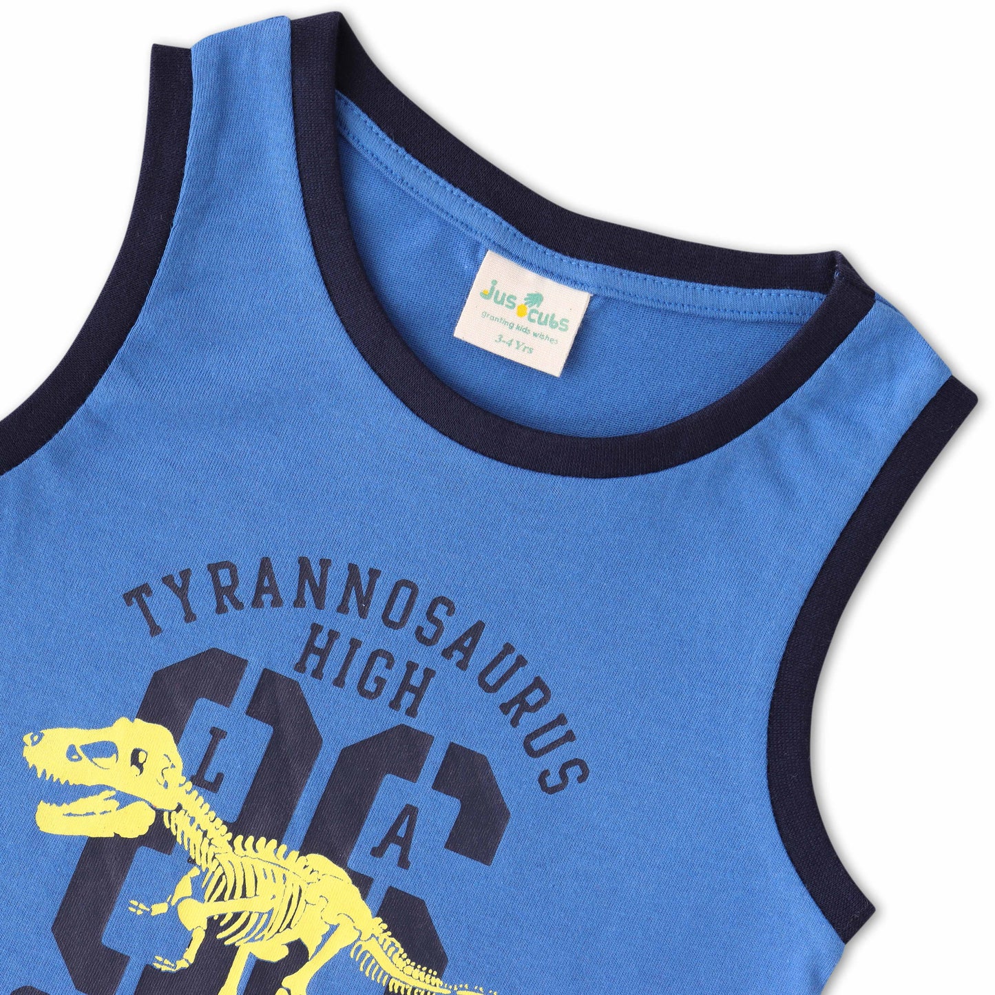 Dinosaur Graphic Sleeveless T-shirt for Kids – Soft Cotton Casual Wear