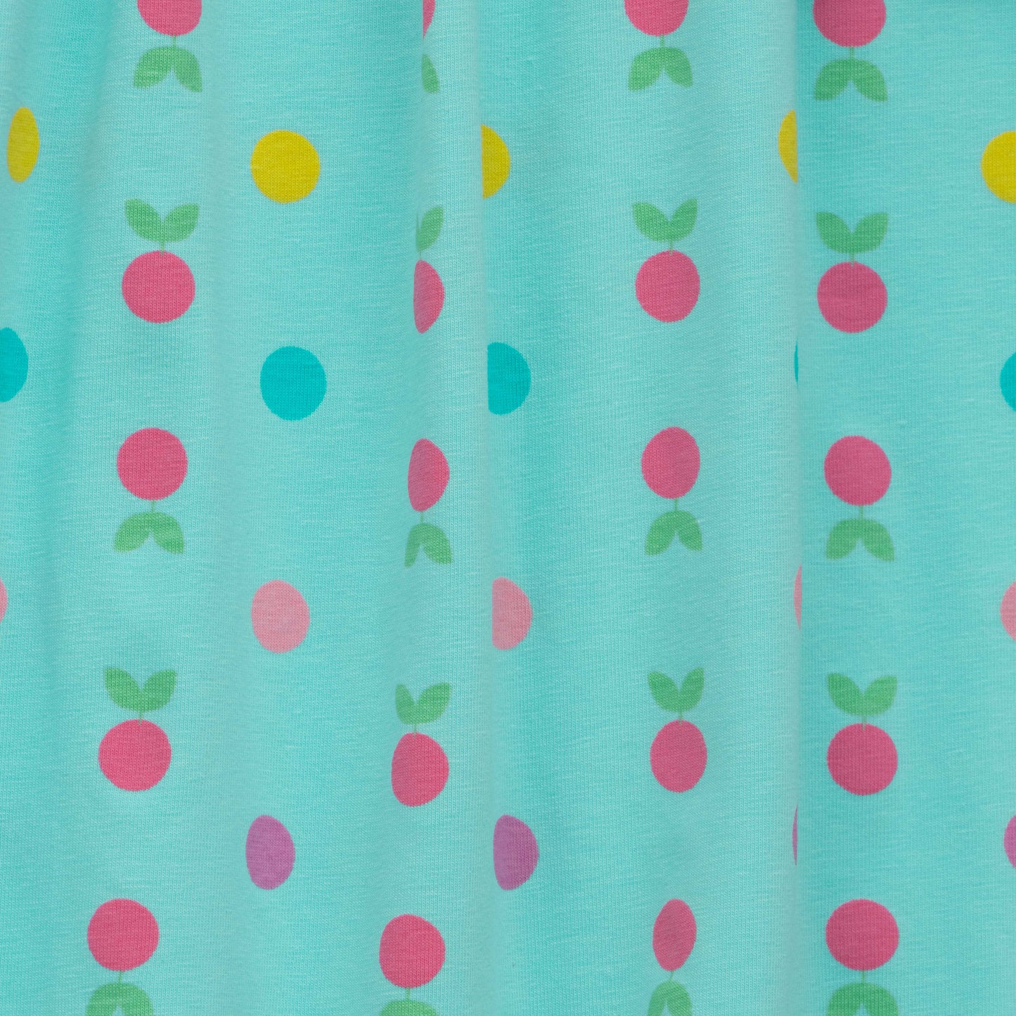 Baby Girls' Aqua Blue Polka Dot Dress – Short Sleeve, Bow Detail, Casual Summer Wear