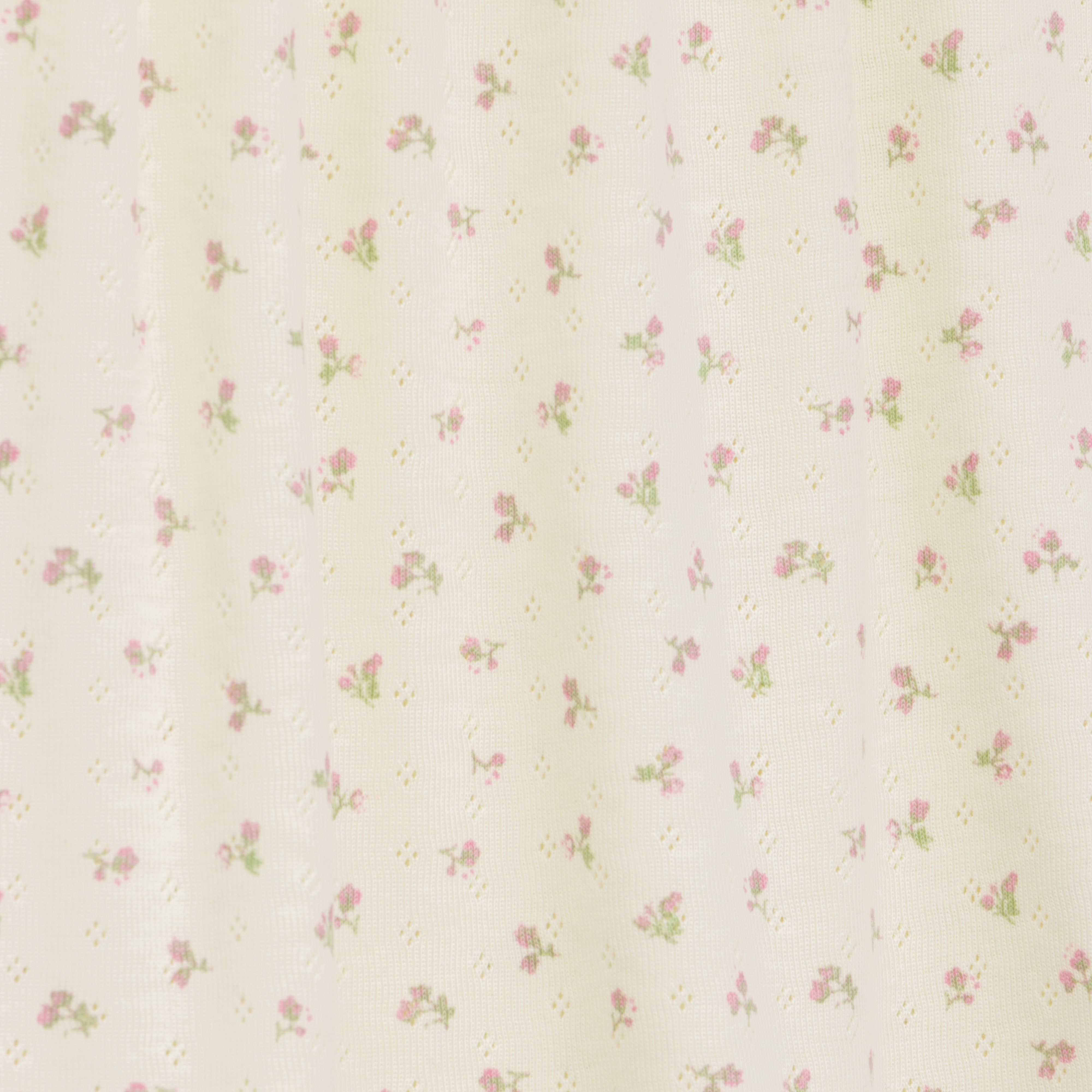 Baby Girls' Cream Floral Print Cap Sleeve Dress with Bow Accent