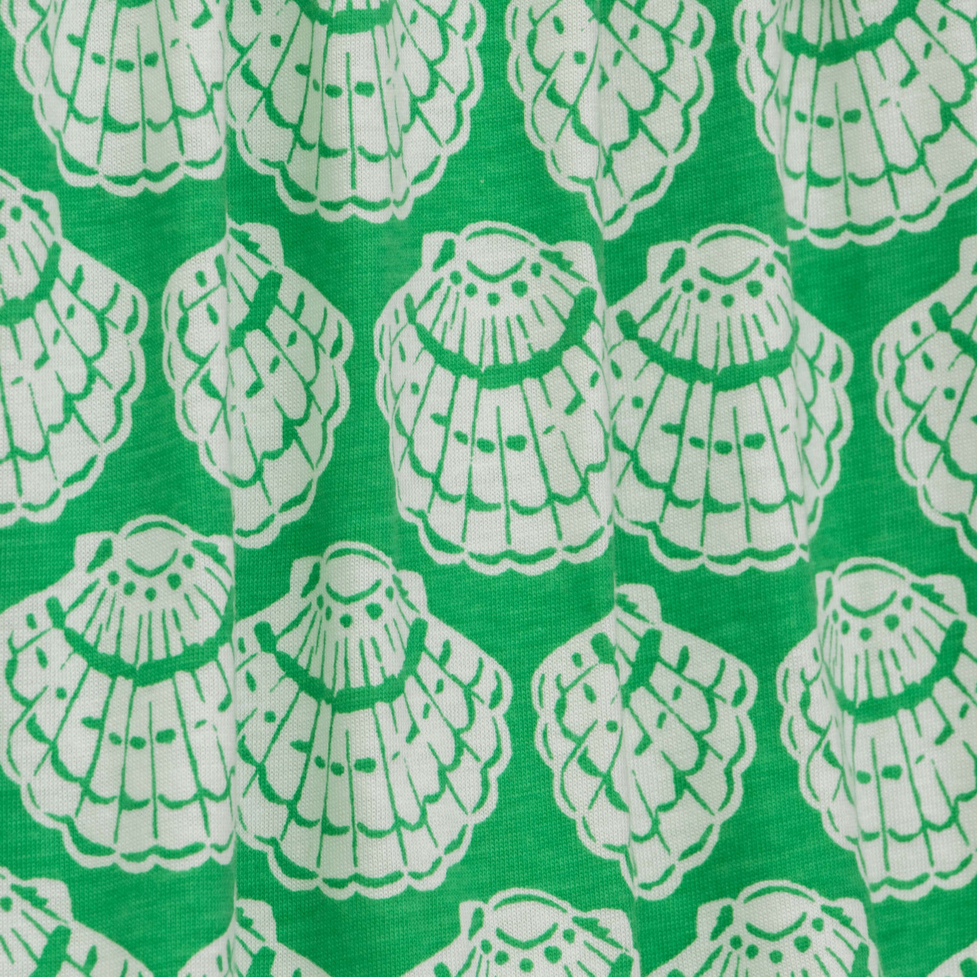Baby Girls' Green Seashell Print Cap Sleeve Dress with Bow Accent
