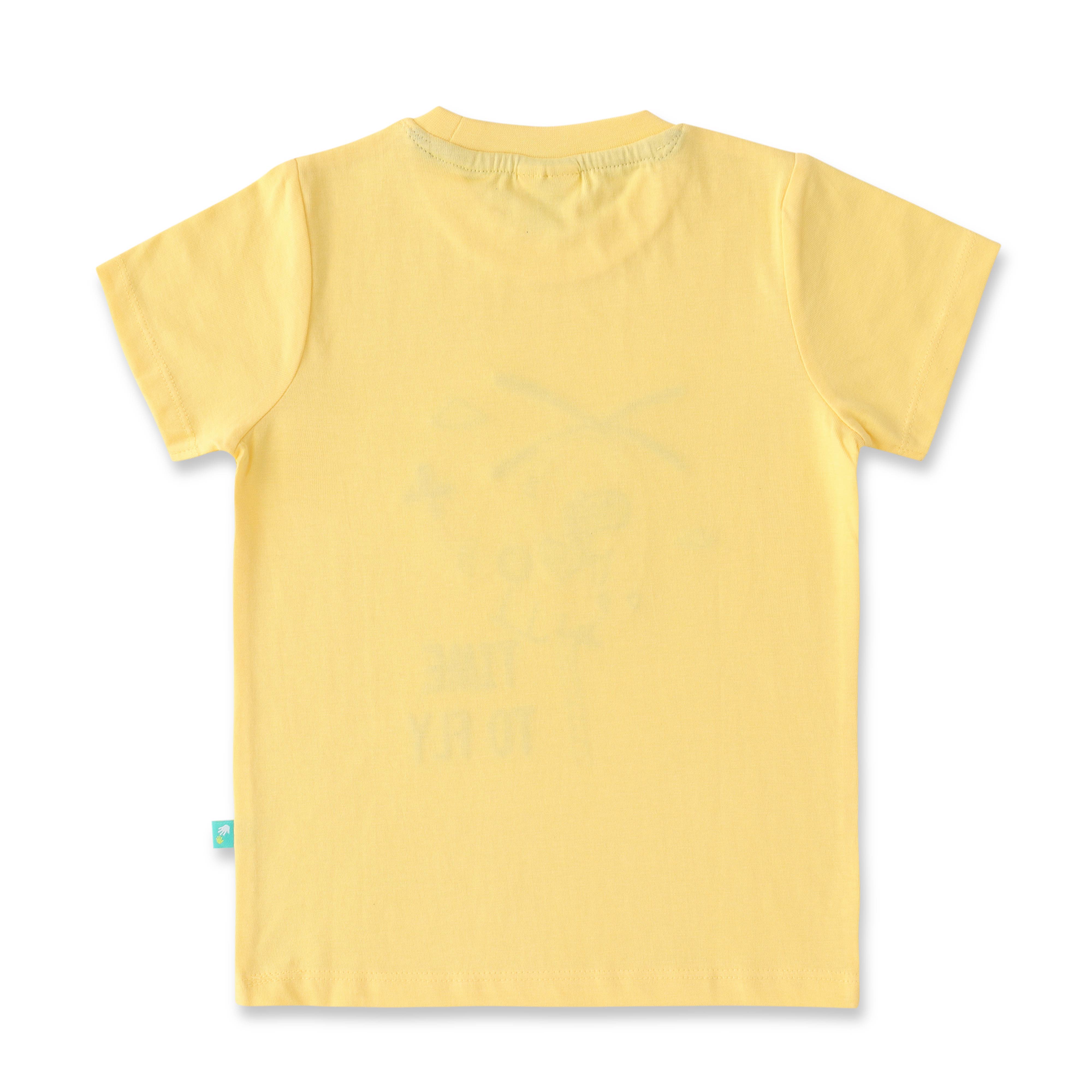 "Boys' Helicopter-Themed T-Shirt & Shorts Set – 'Time to Fly' Design"