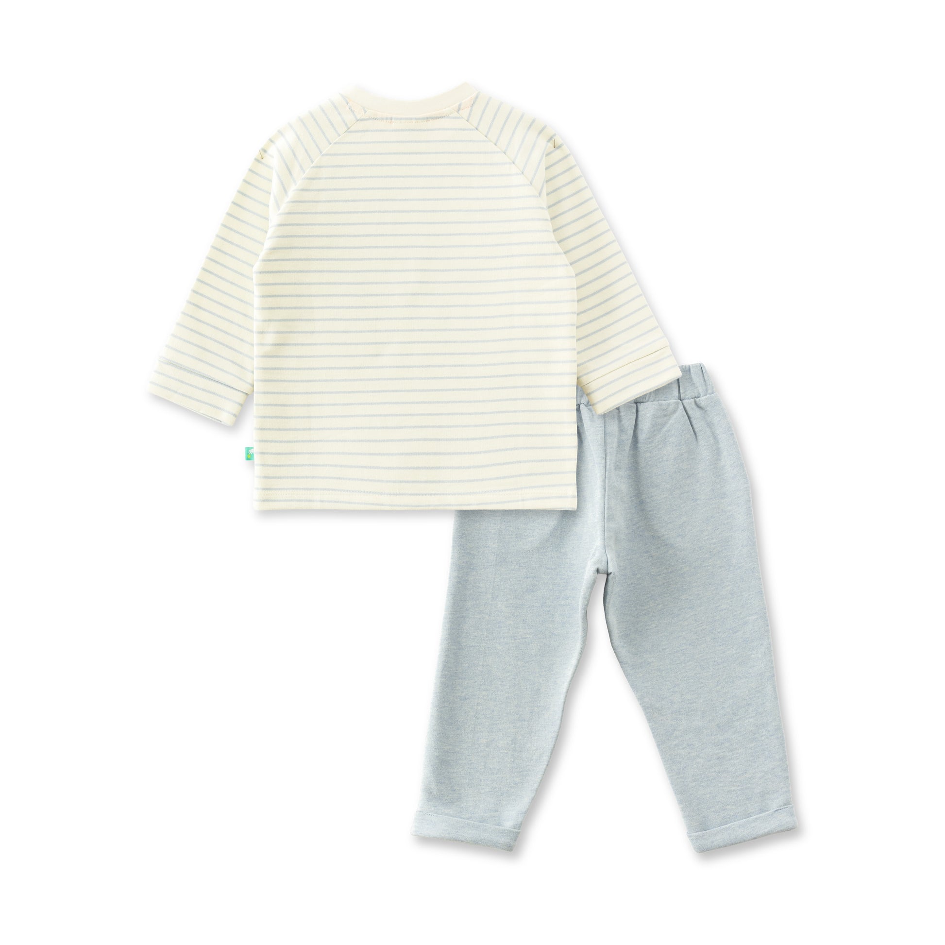"Baby Boys' 'Roarsome' Lion Print Striped T-Shirt & Grey Jogger Pants Set – 100% Cotton"