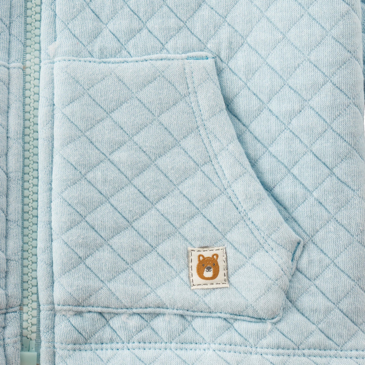 "Baby Boys' Light Blue Quilted Winter Jacket with Front Pockets – Soft & Cozy"