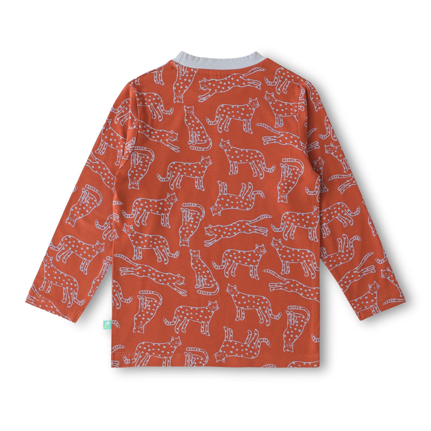 "Boys Rust Orange Leopard Print Nightwear Set – 100% Cotton Comfort Fit"