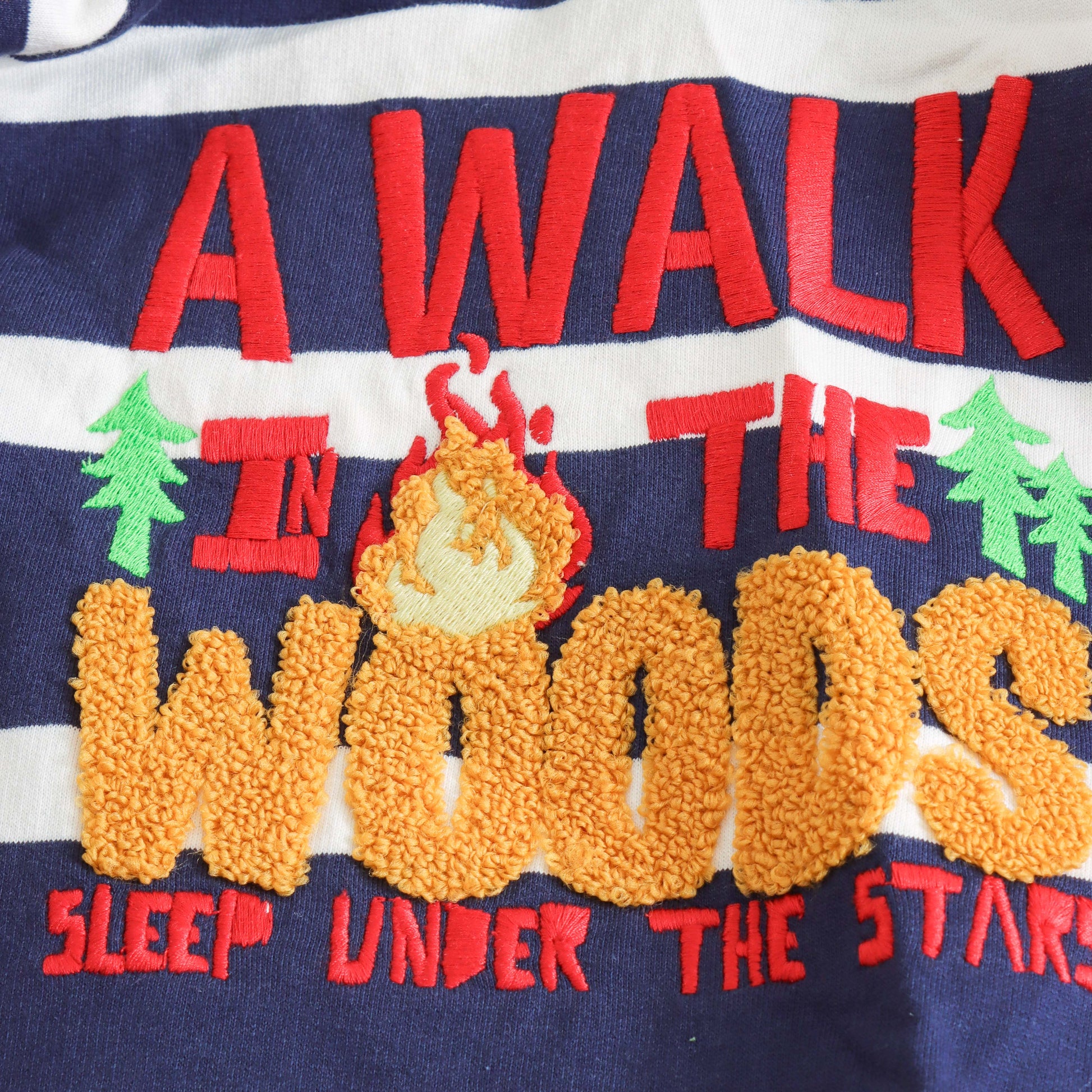 Boys Casual Navy Hoodie Sweatshirt – “A Walk in the Woods” Print