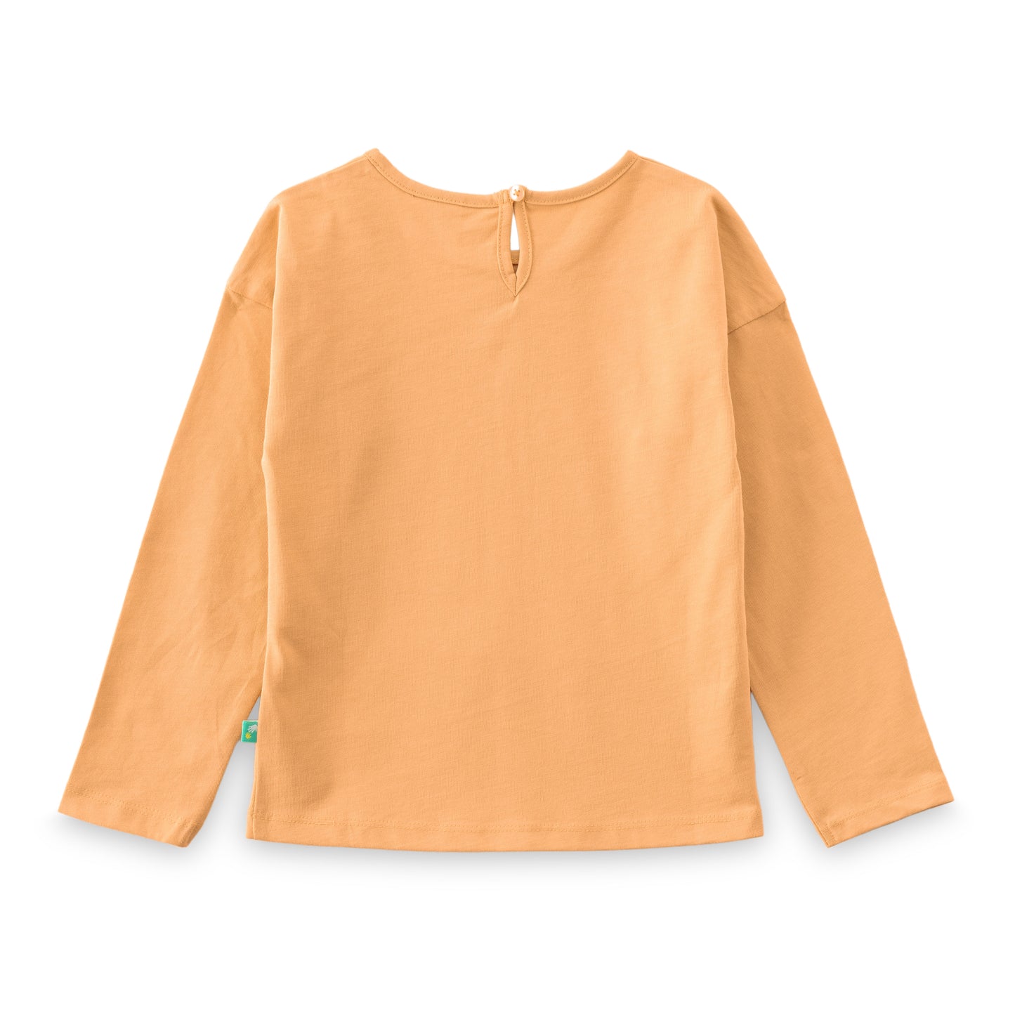 "Girls Peach 'Super Girl' Printed Cotton Full Sleeve T-Shirt"