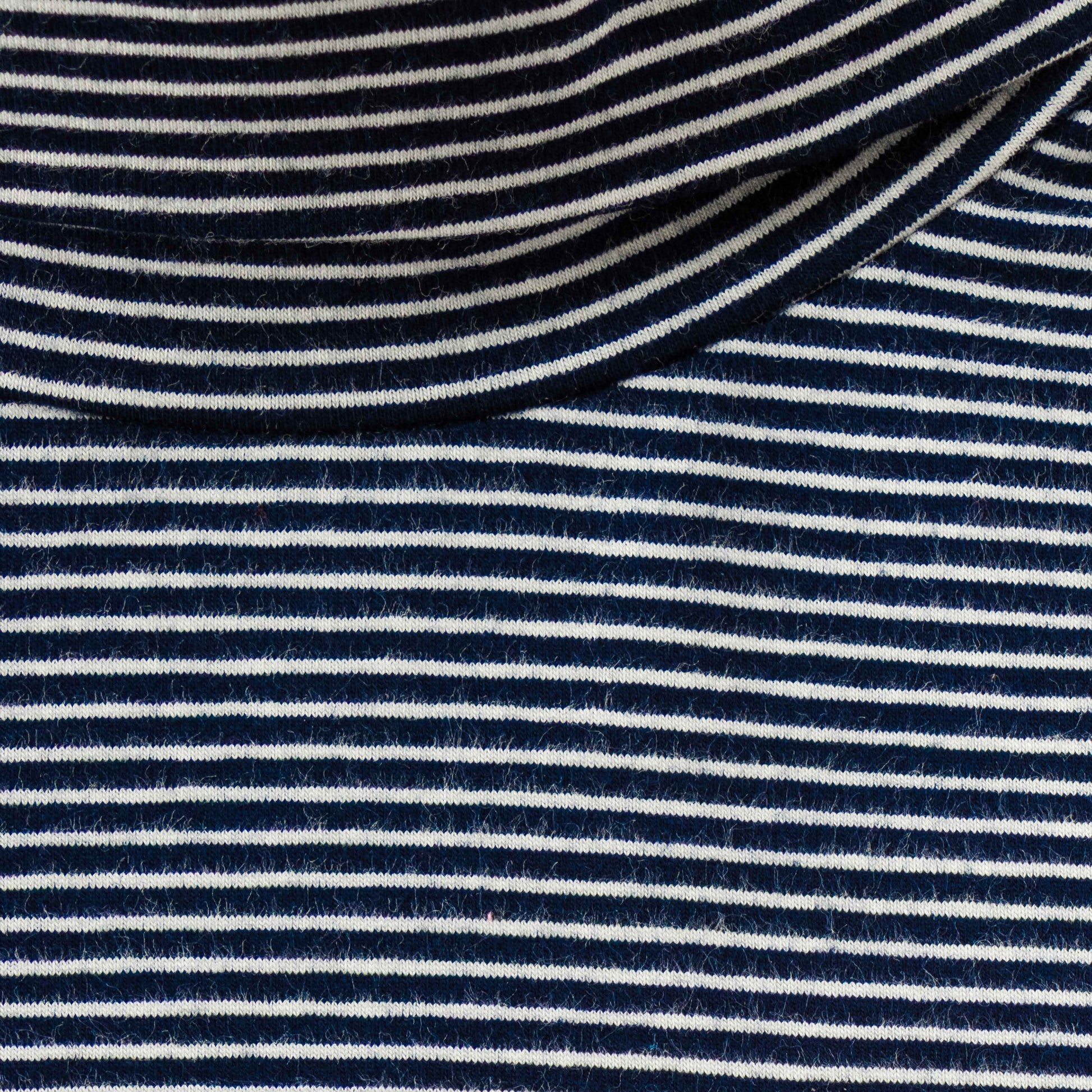 "Girls' Navy & White Striped Full Sleeve Turtleneck T-shirt with Pink Bow Print"