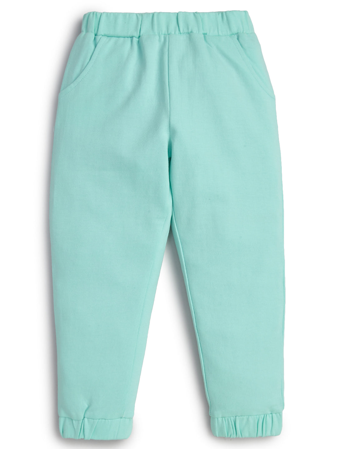 "Baby Girls Mint Green Full Sleeve Front Zipper Sweatshirt & Jogger Set"