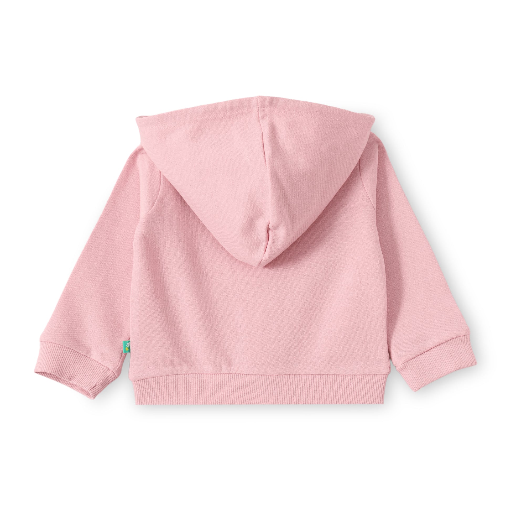 "Baby Girls' Light Pink Hooded Zip-Up Sweatshirt with Front Pockets"