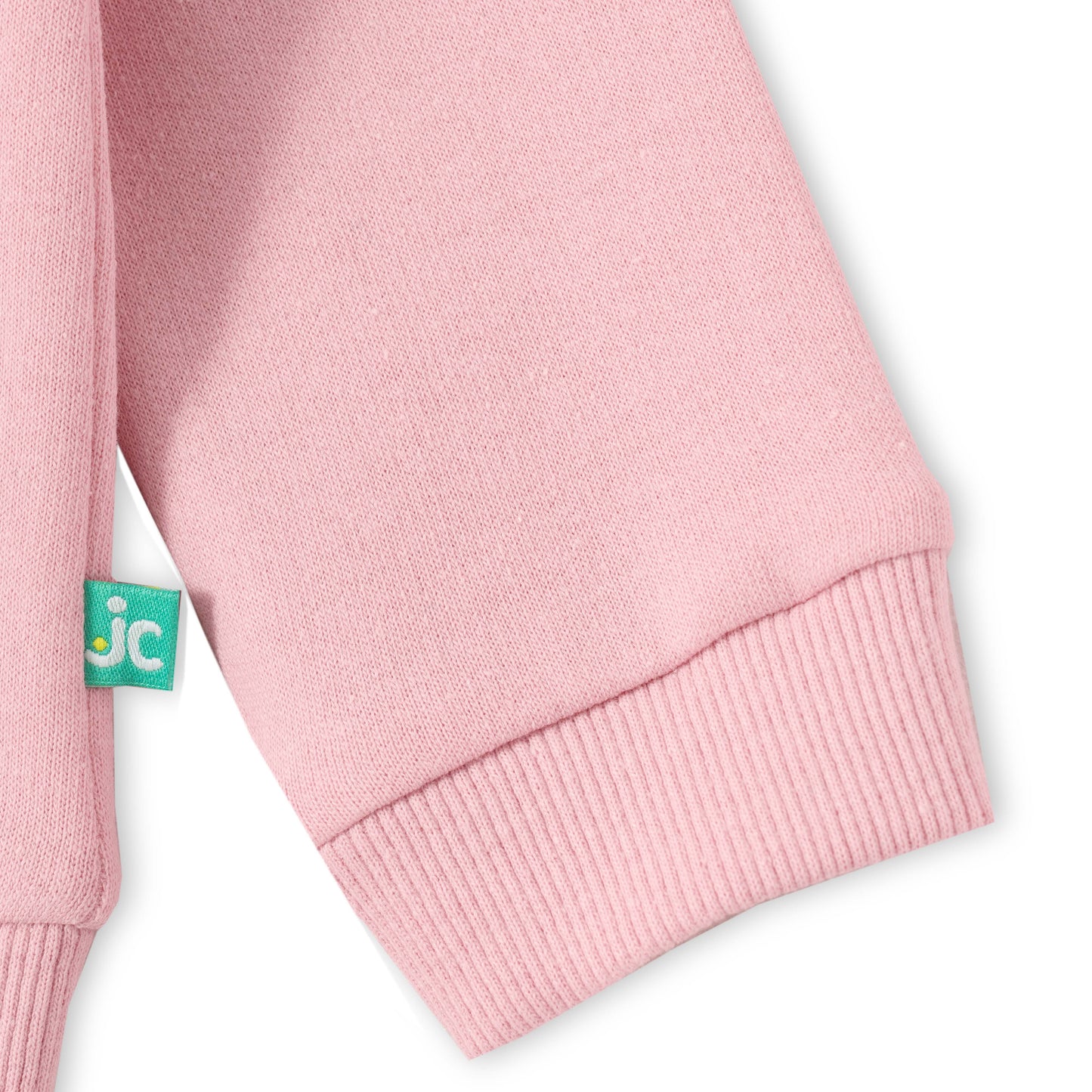 "Baby Girls' Light Pink Hooded Zip-Up Sweatshirt with Front Pockets"
