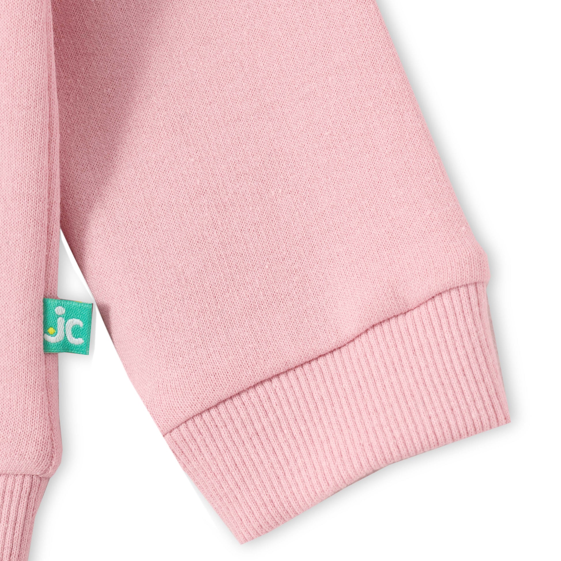 "Baby Girls' Light Pink Hooded Zip-Up Sweatshirt with Front Pockets"