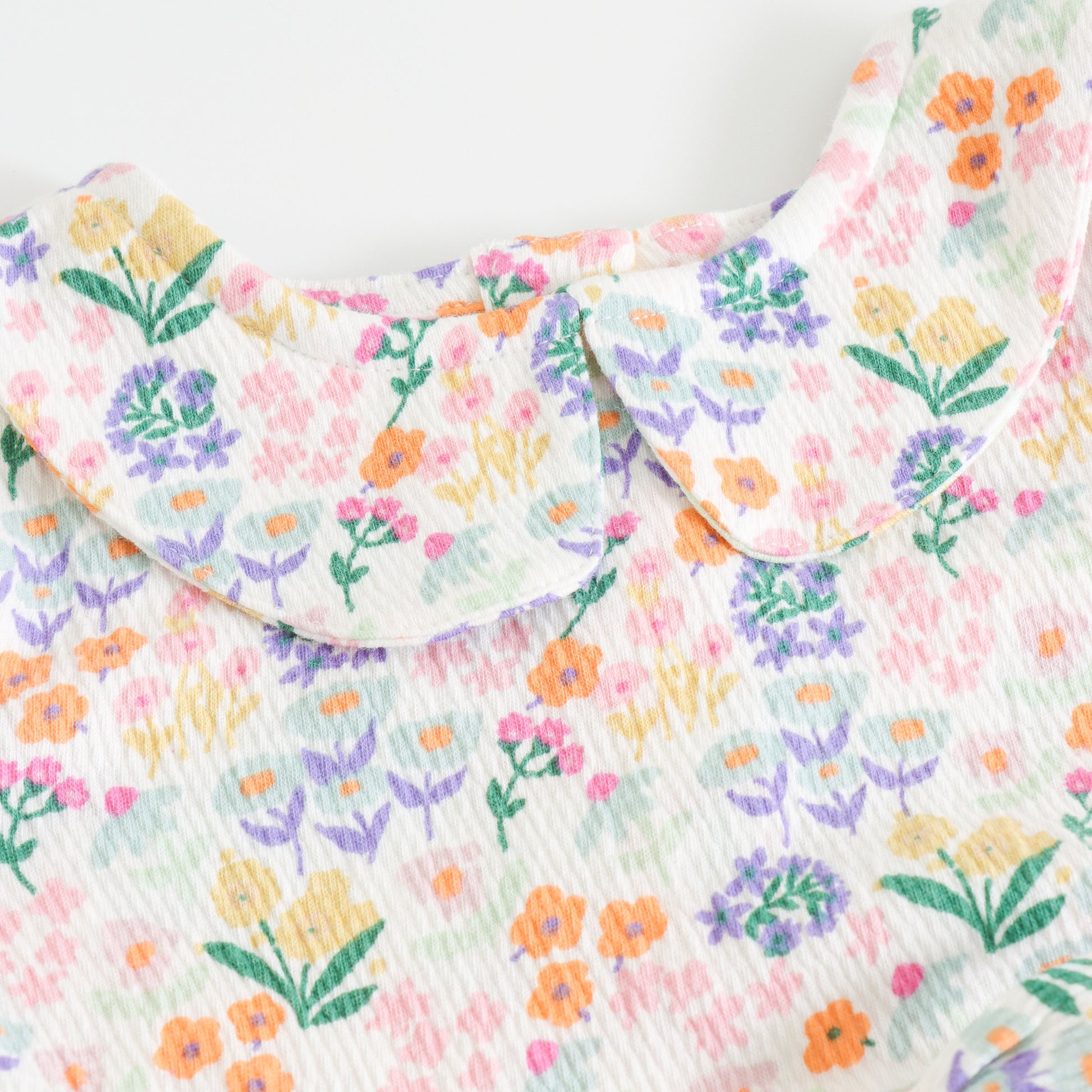 "Baby Girls Long Sleeve Floral Dress with Frill Sleeves & Bow"