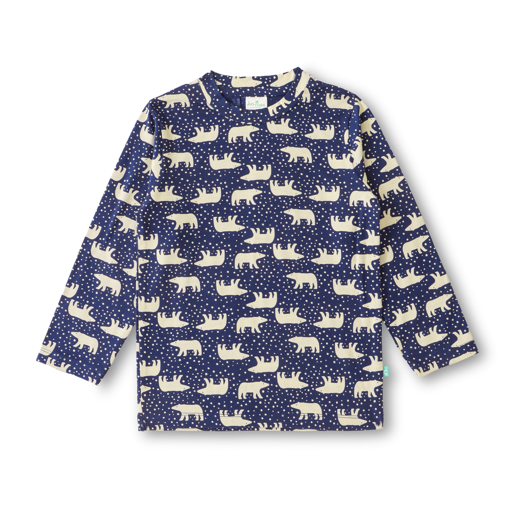 "Boys Polar Bear Printed Nightwear Set – 100% Cotton Comfort Fit Navy Blue"