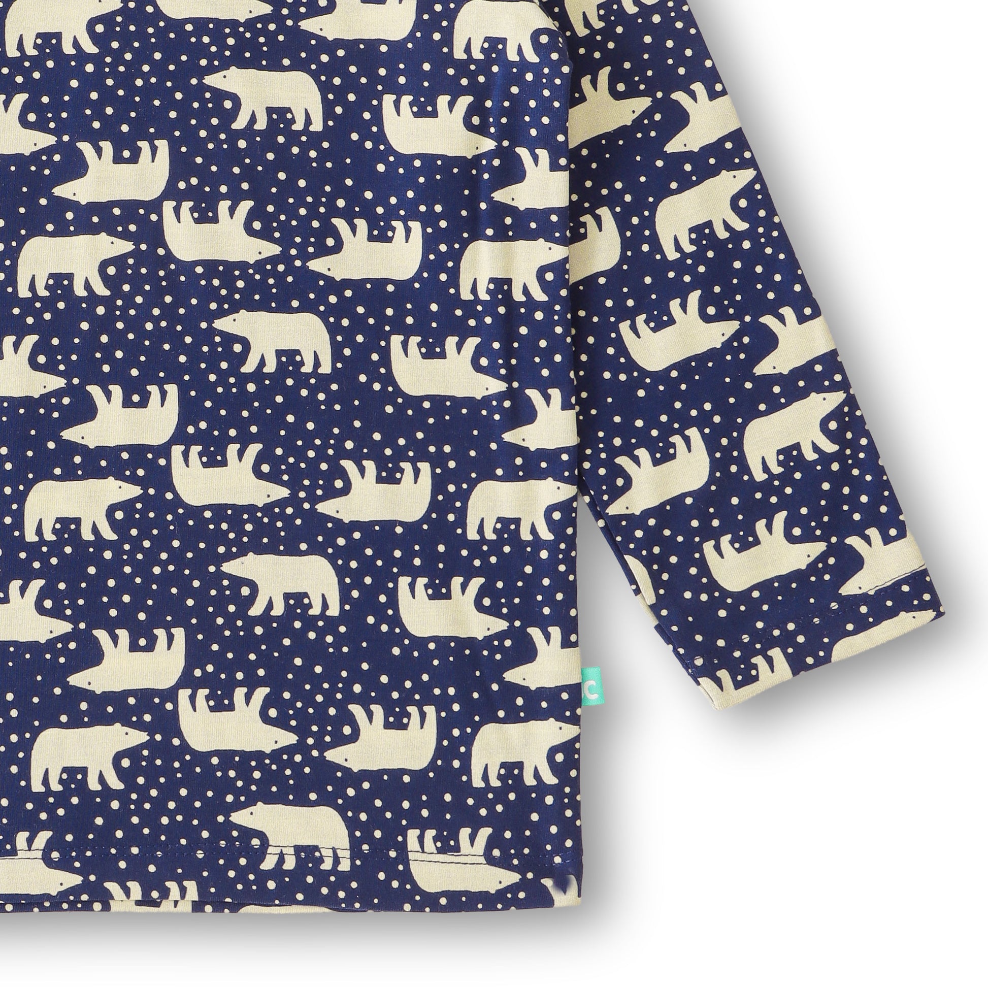 "Boys Polar Bear Printed Nightwear Set – 100% Cotton Comfort Fit Navy Blue"